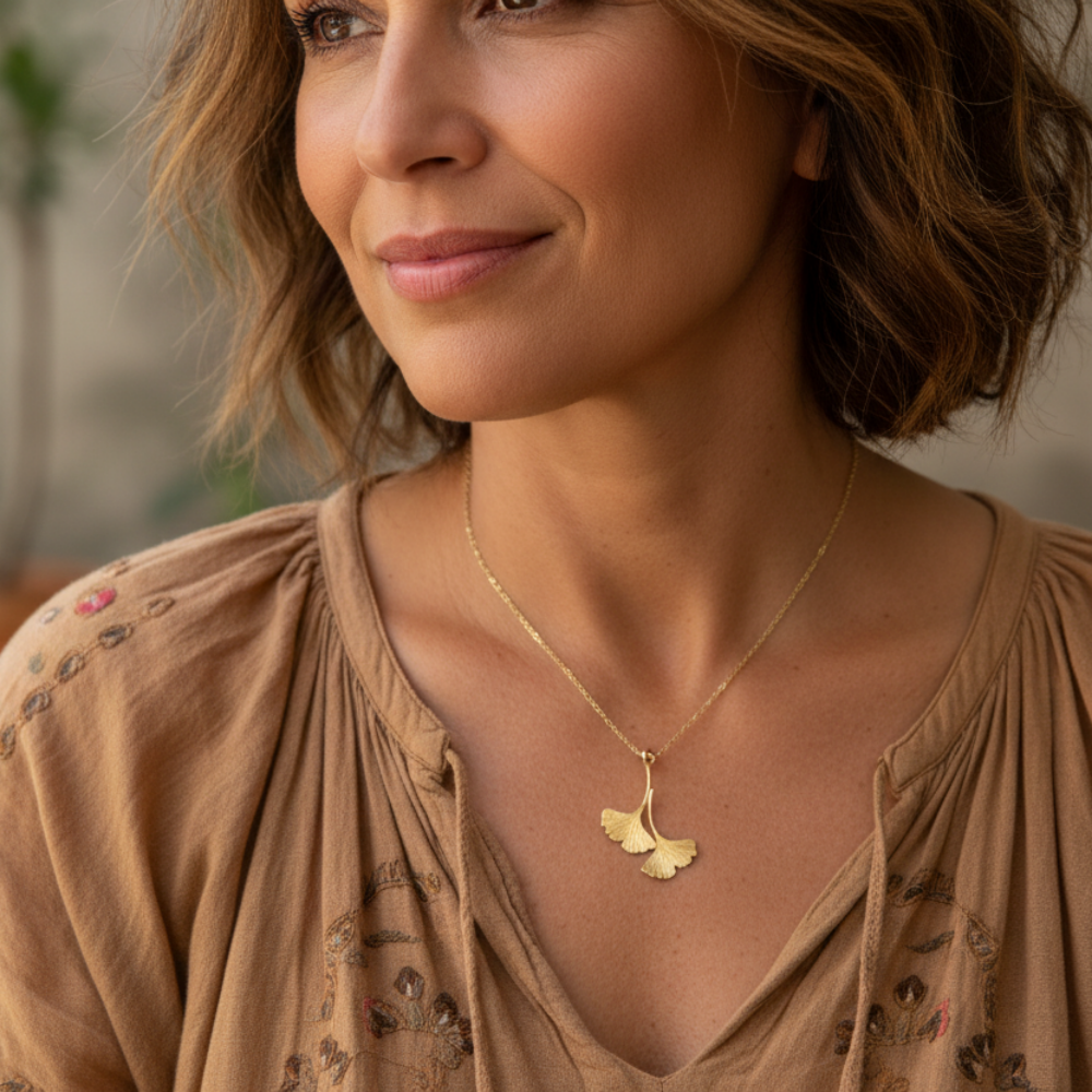 Double Ginkgo Pendant