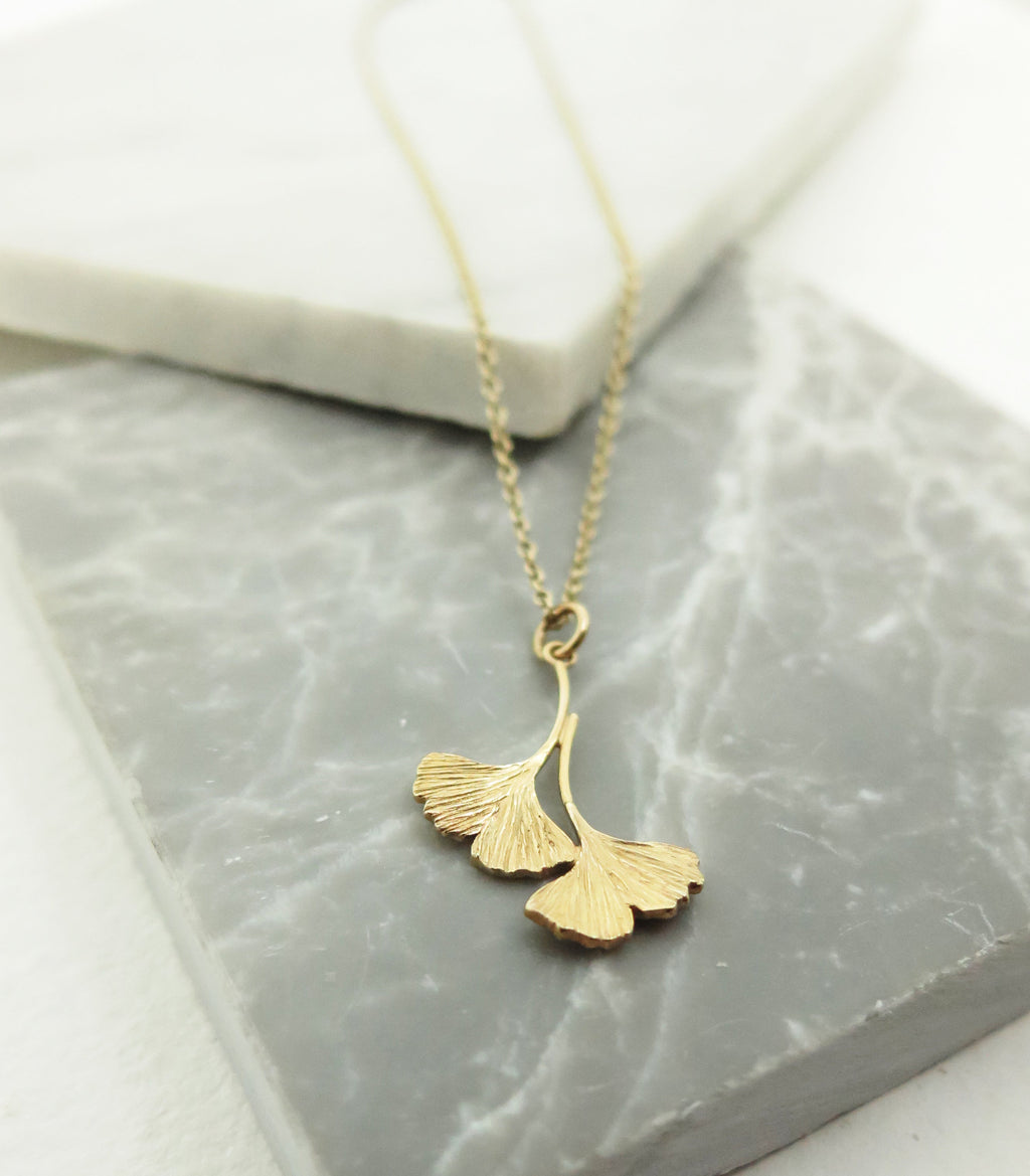 Ginkgo Collection - Double Ginkgo Pendant