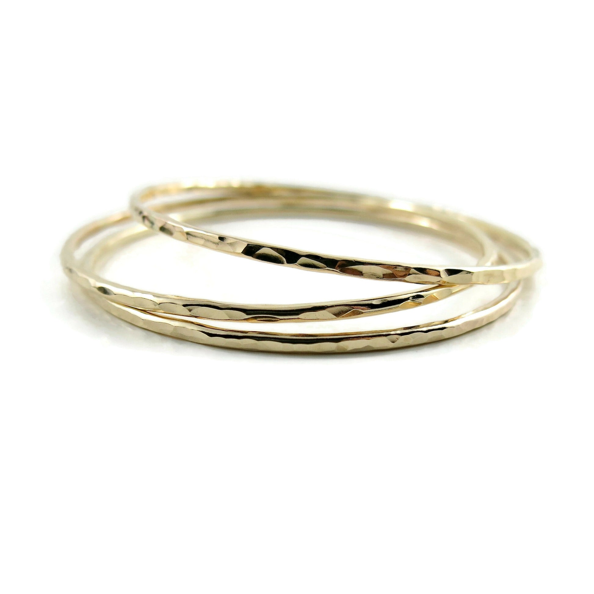 Bracelet texturé martelé • Or rempli 14 carats