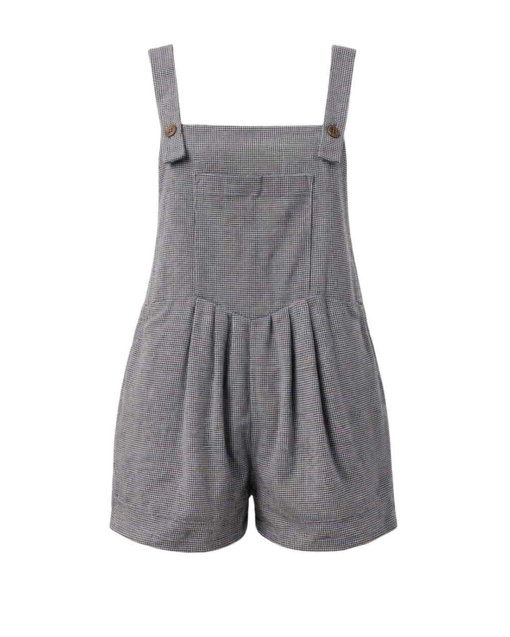 Goldie - Relaxed Fit Short-All Romper In Black Gingham