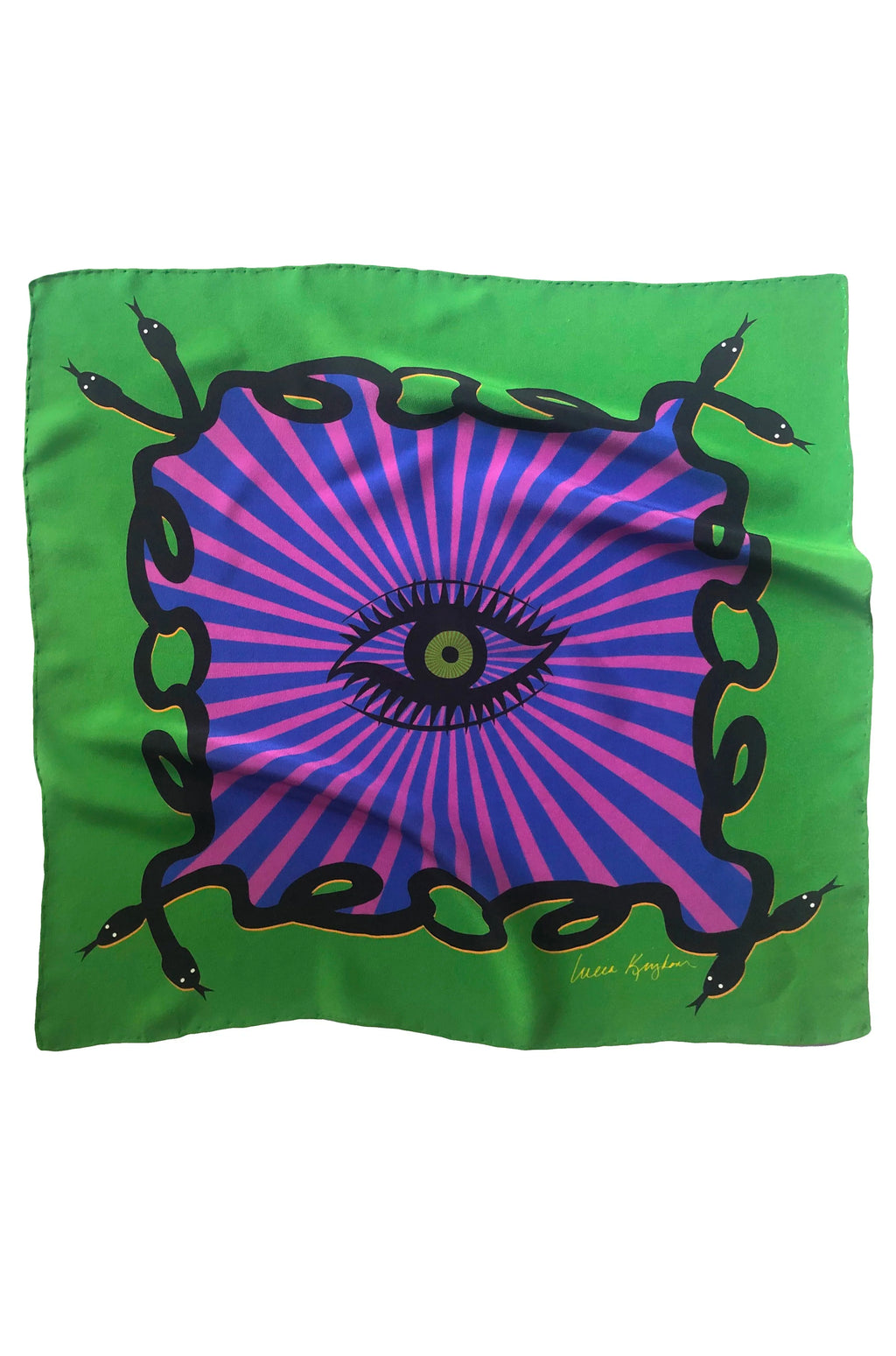 green eyed spy silk scarf