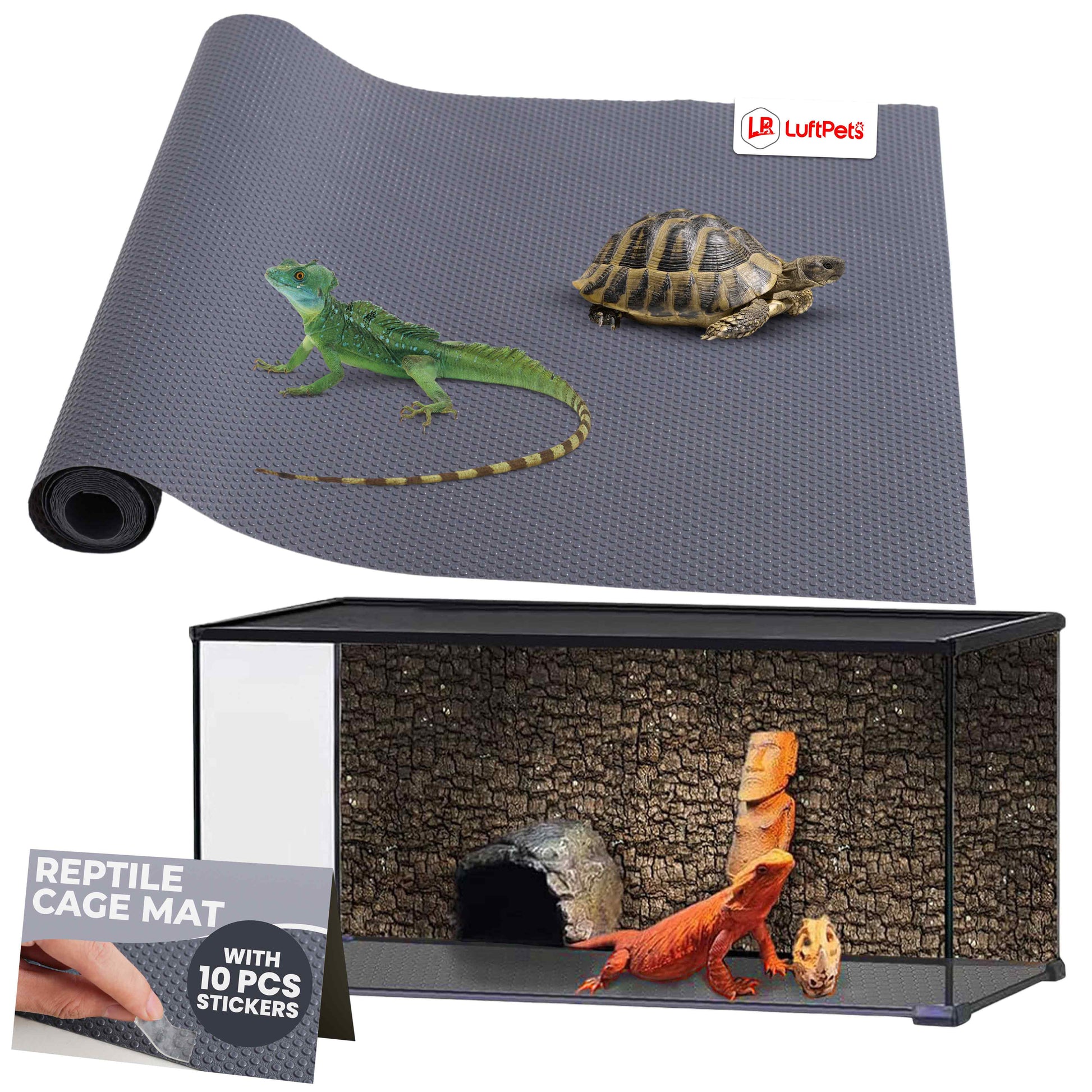 Tapis de cage polyvalent en EVA pour lapins, cochons d'Inde et reptiles, facile à découper, 45,7 cm x 200 cm