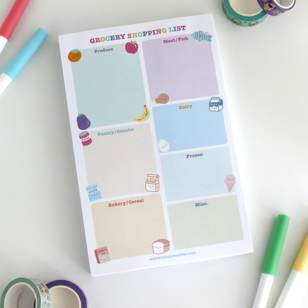 Bloc-notes pour liste de courses (5,5″ x 8,5″)