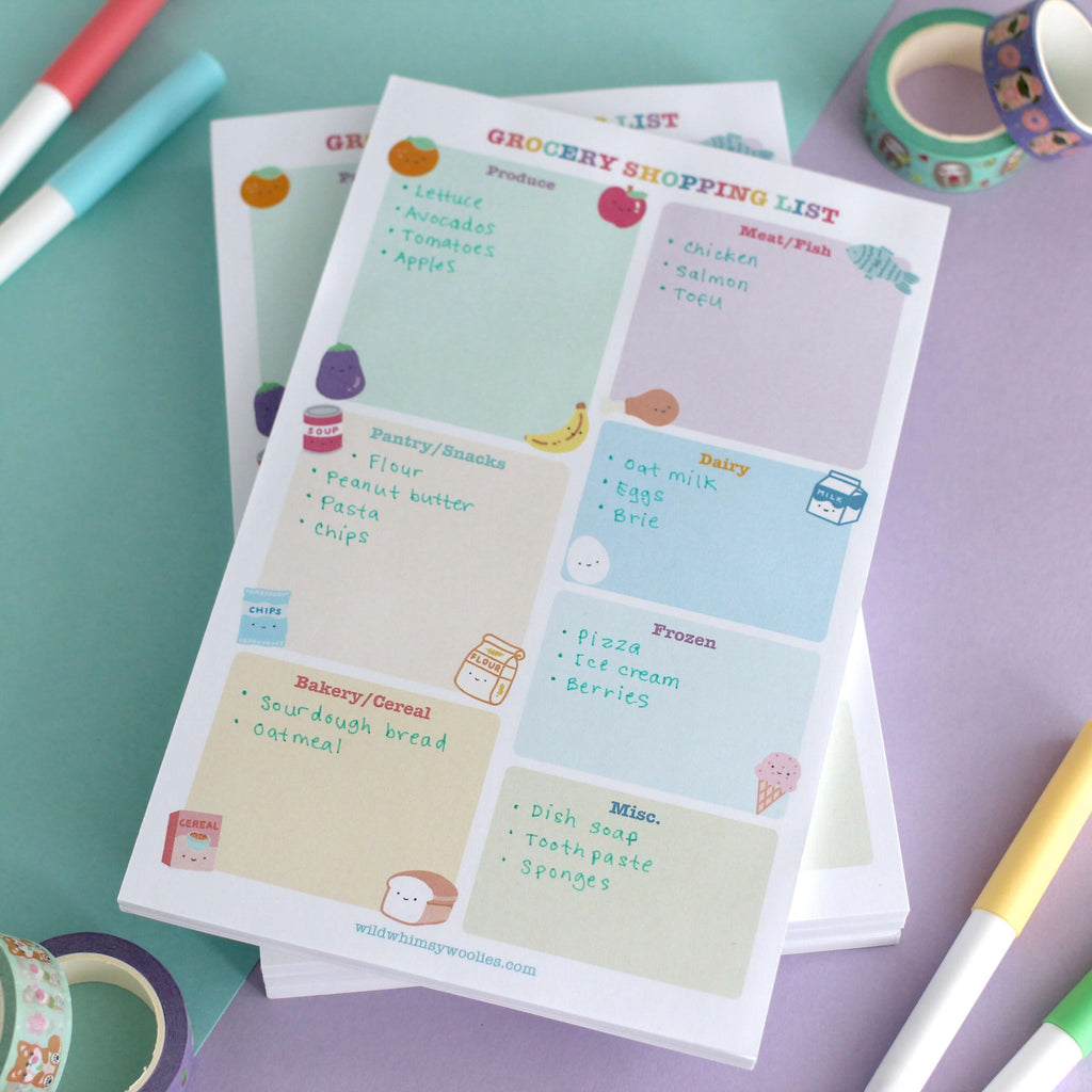 Bloc-notes pour liste de courses (5,5″ x 8,5″)