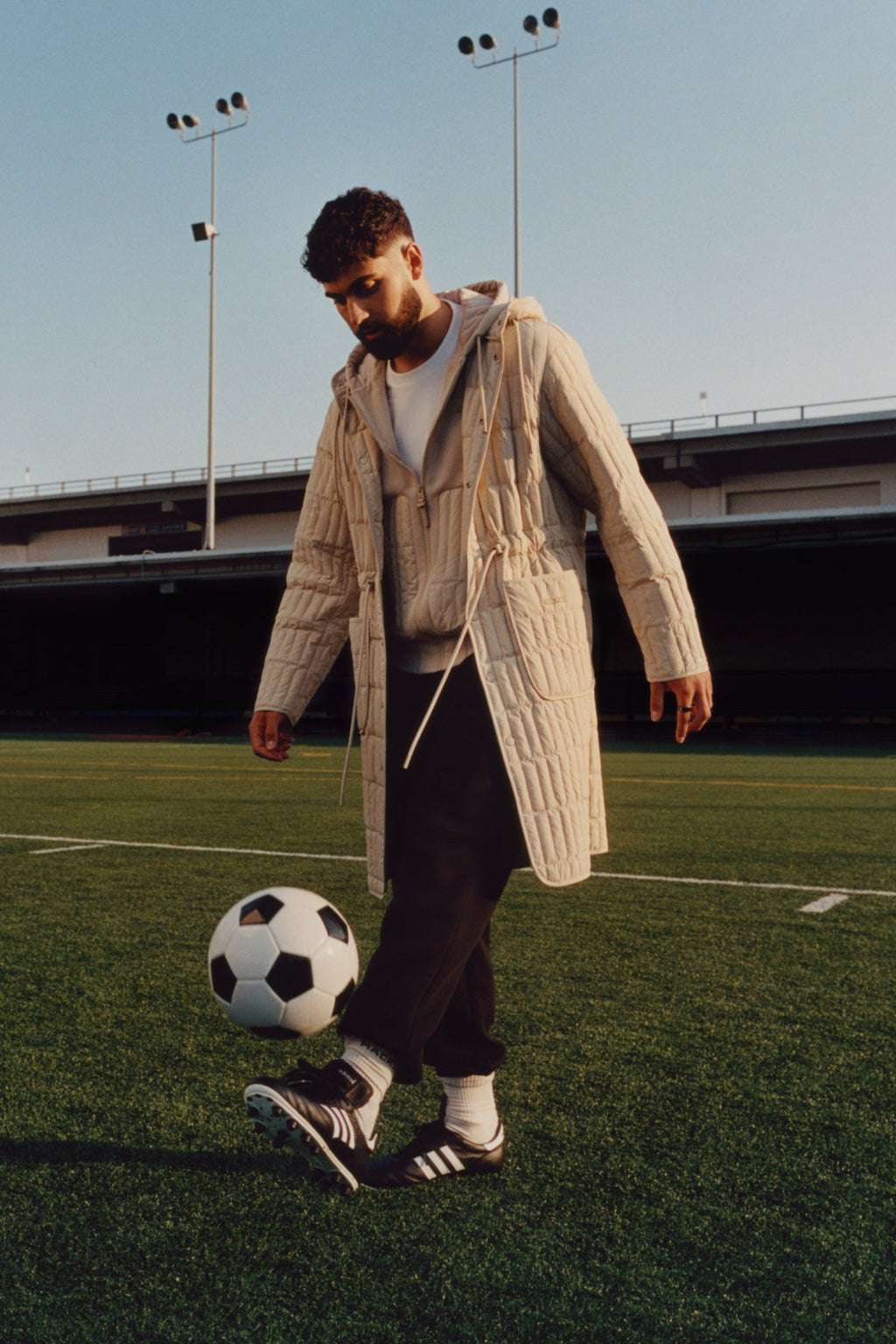 ASHER Light down vertical quilted coat