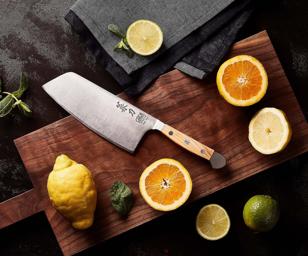 ALPHA OLIVE | Chai Dao 6 1/2" Chef Knife | Forged steel / Olive wood handle