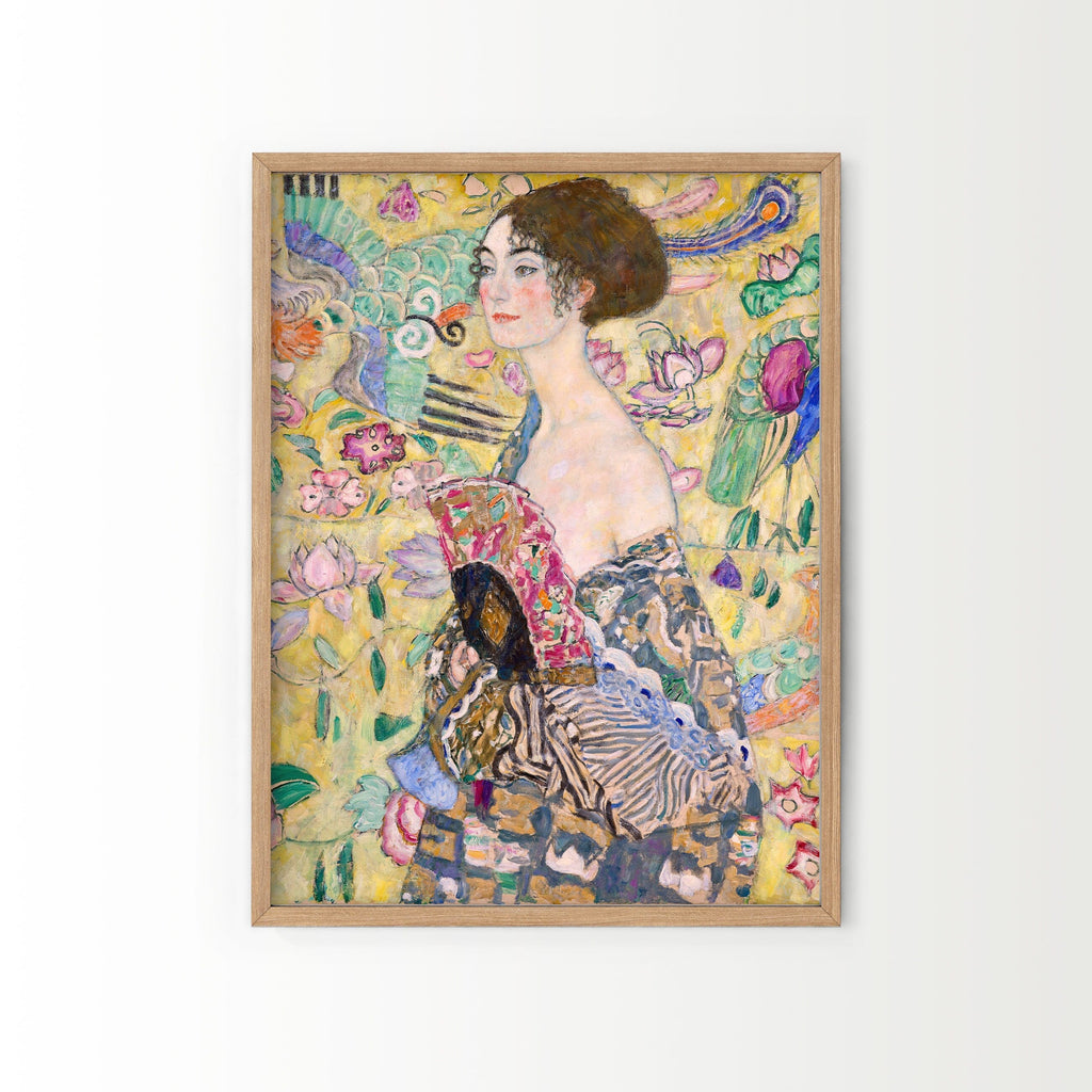 Gustav Klimt Set of 2 Art Prints – Lady with Fan & Malcesine Lake Garda