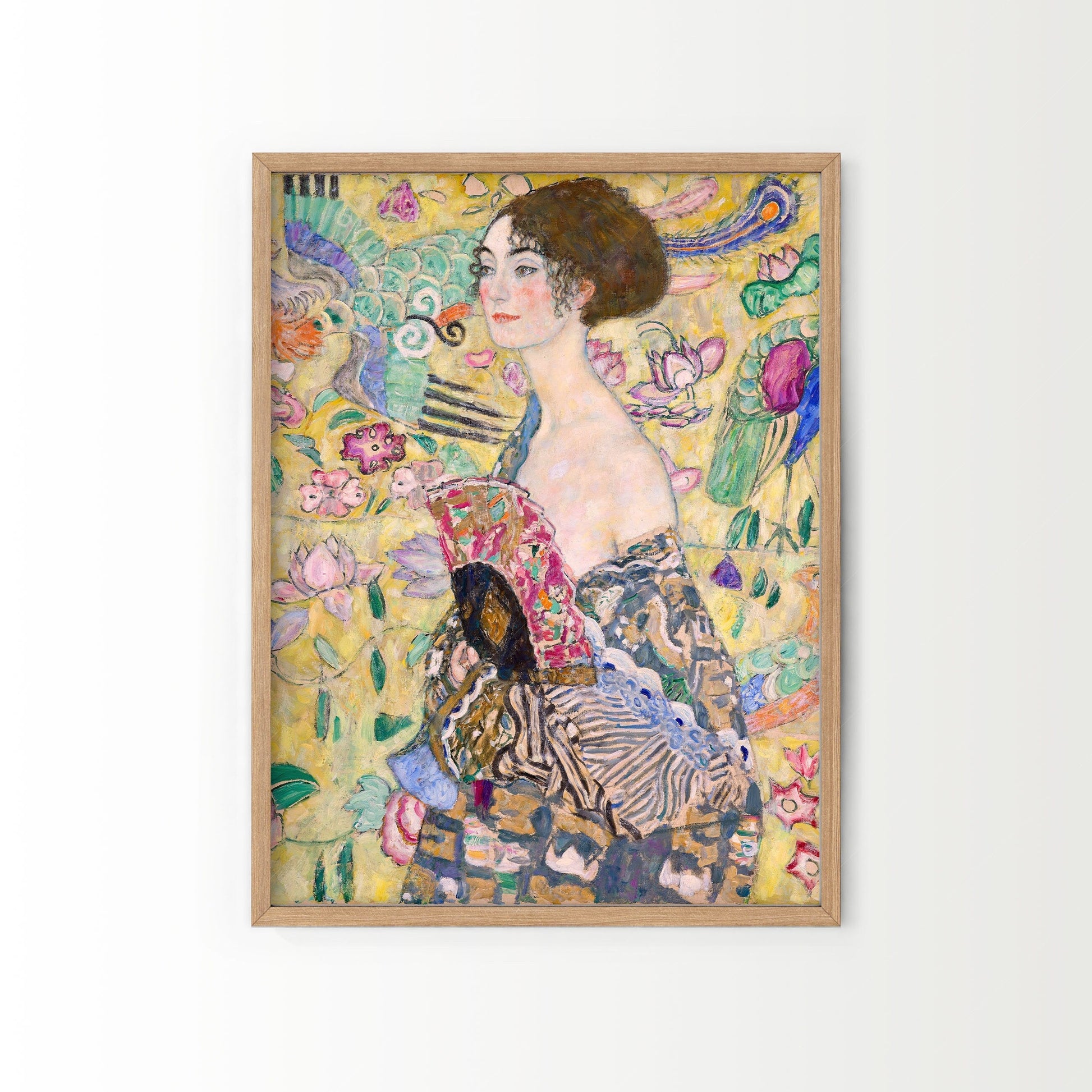 Gustav Klimt Set of 2 Art Prints – Lady with Fan & Malcesine Lake Garda
