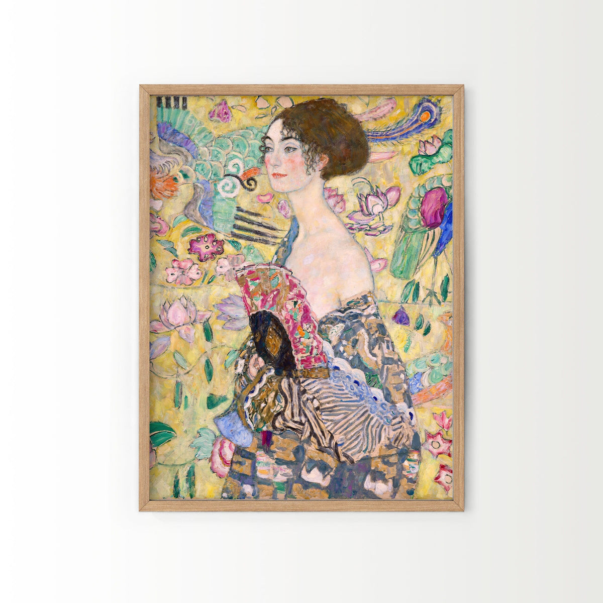 Gustav Klimt Set of 2 Art Prints – Lady with Fan & Malcesine Lake Garda