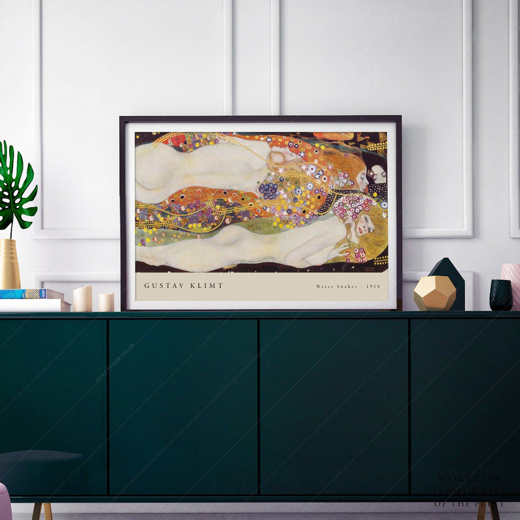 Gustav Klimt Water Snakes Art Print – Art Nouveau Wall Decor Poster