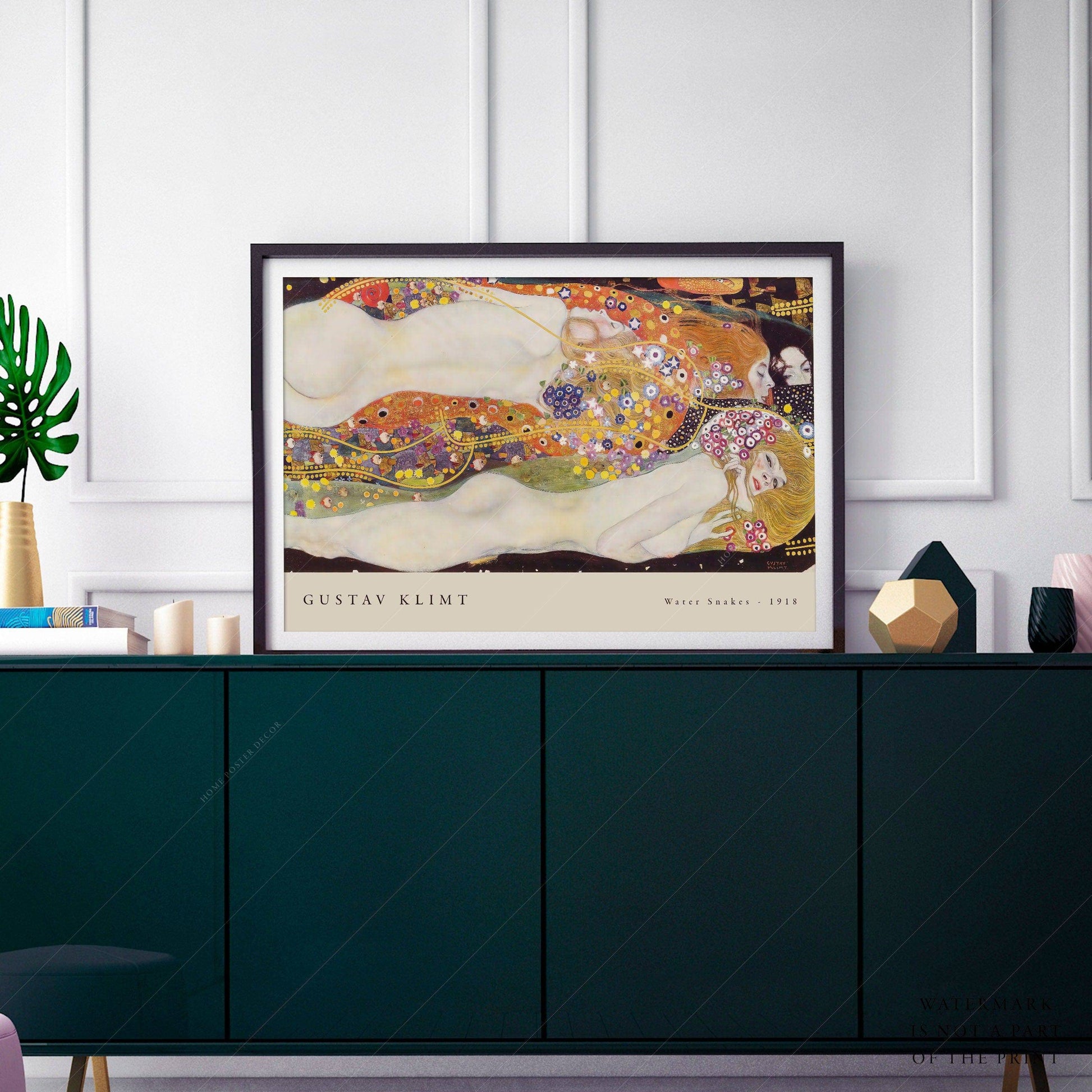 Gustav Klimt Water Snakes Art Print – Art Nouveau Wall Decor Poster