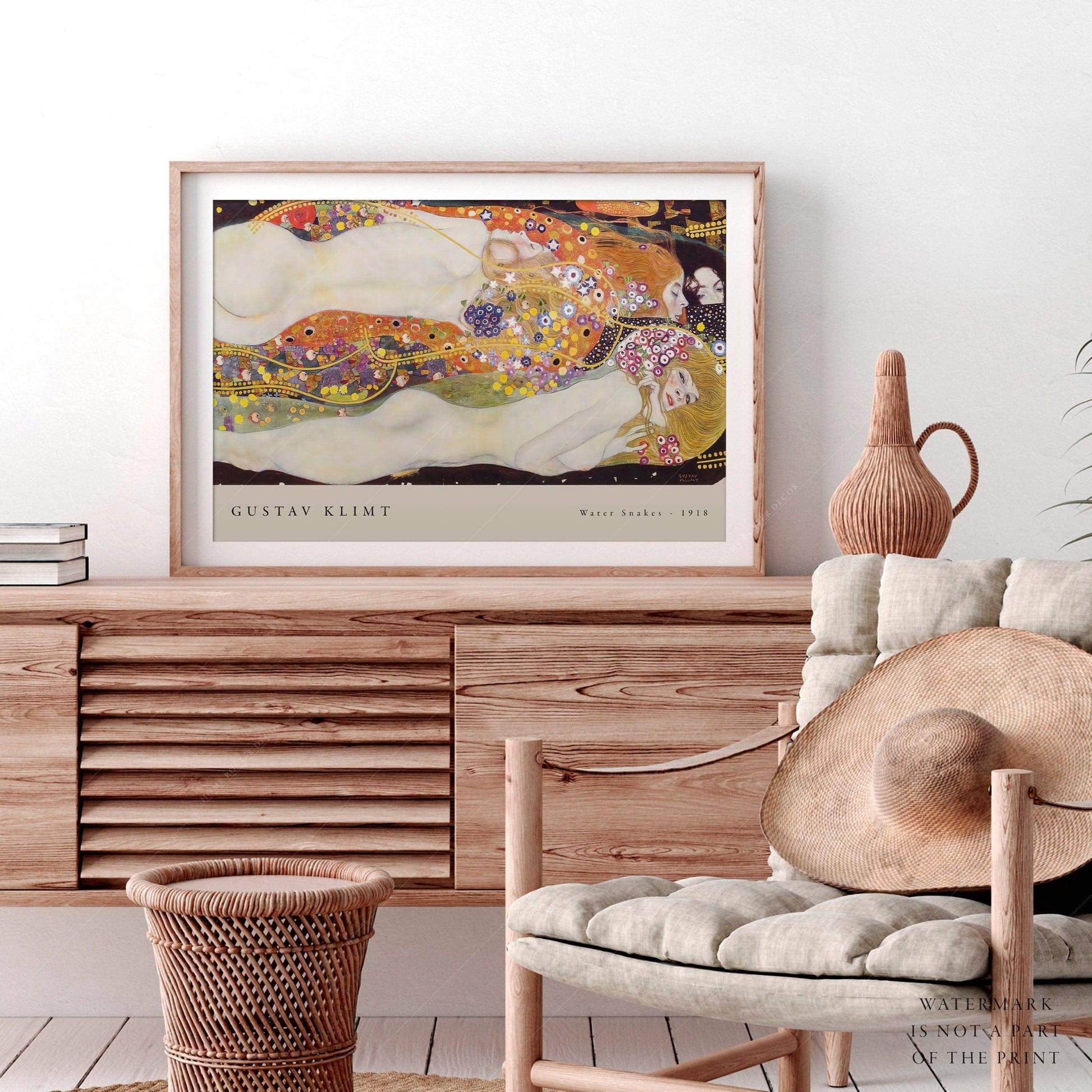 Gustav Klimt Water Snakes Art Print – Art Nouveau Wall Decor Poster