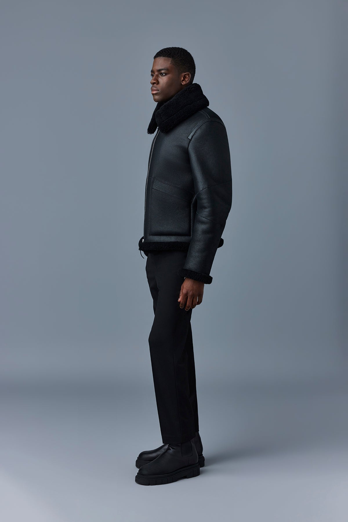 KRISTIAN Sheepskin jacket with spread collar