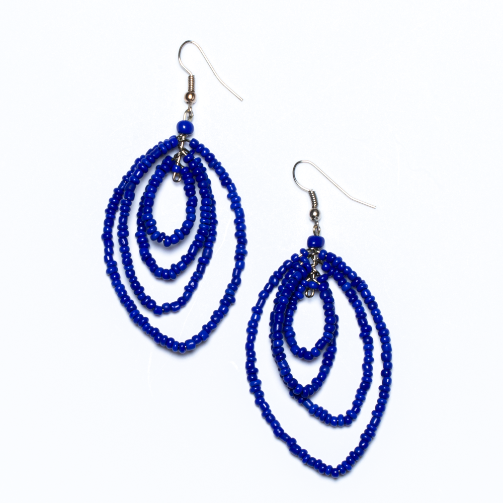 Multi Oval Beaded Hoop Earring