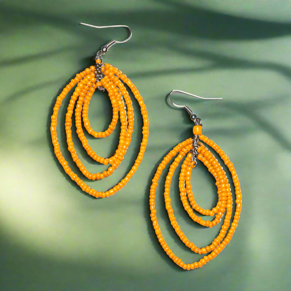 Multi Oval Beaded Hoop Earring