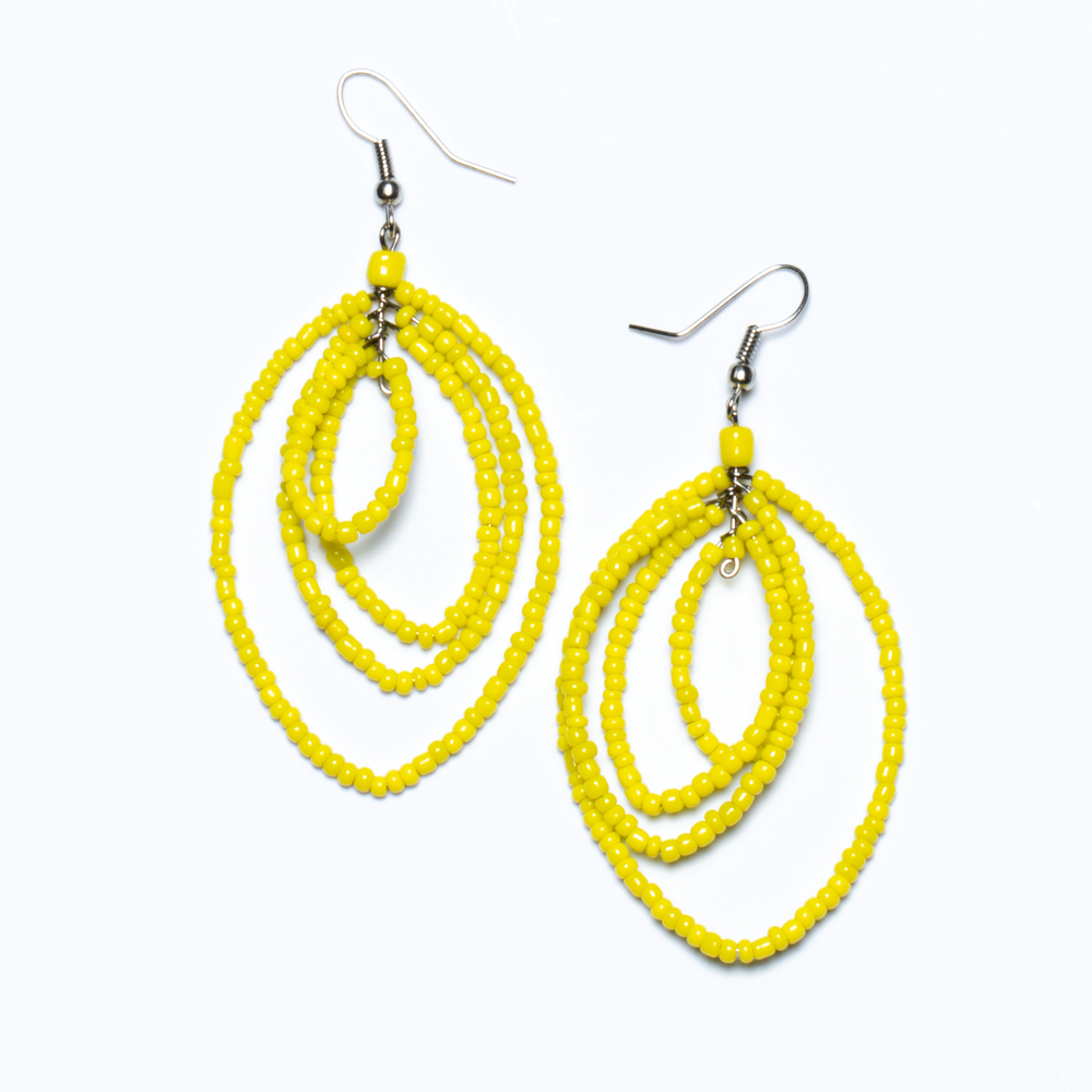 Multi Oval Beaded Hoop Earring
