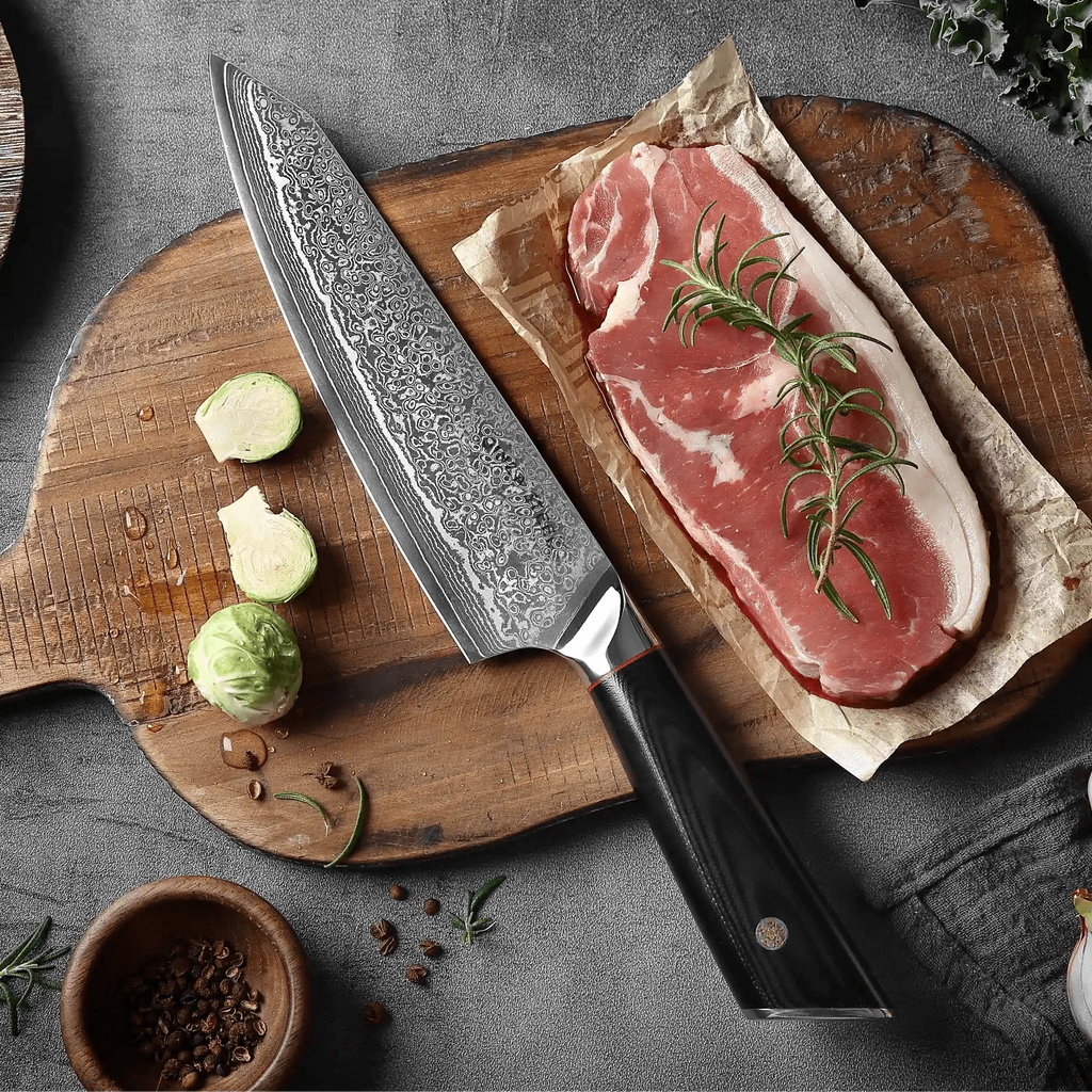 HAGAKURE 21 | Chef Knife Knife 8" - 67 Layer AUS 10 Damascus Steel