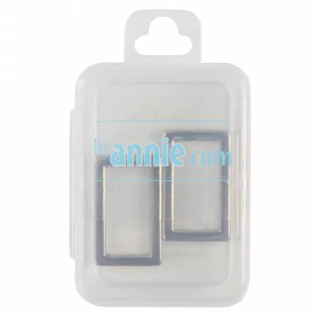 Bague rectangulaire plate 1 po nickel, lot de deux