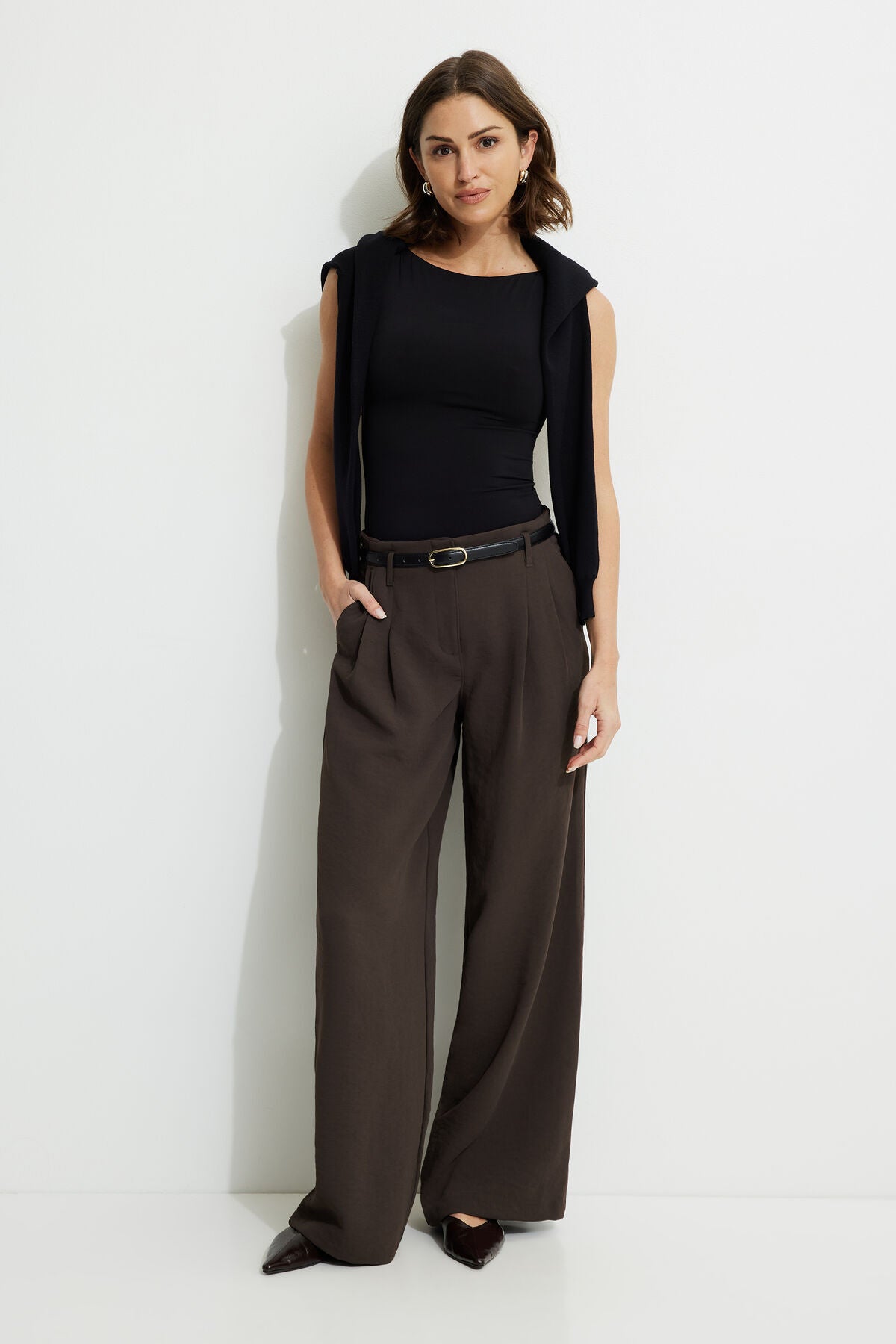 Pantalon large taille mi-haute Jourdan