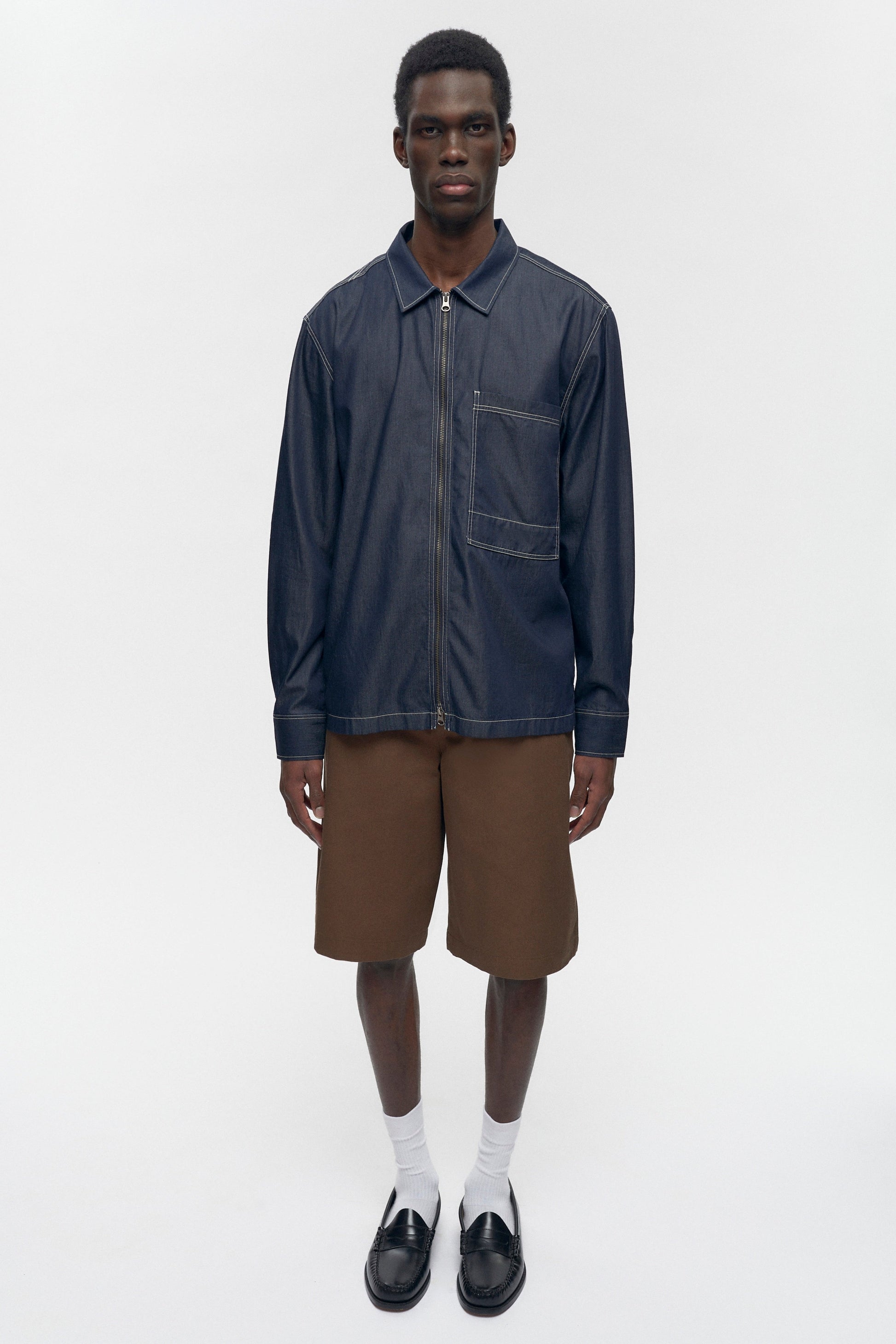 Men's Chambray Full Zip Shirt