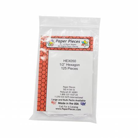 Paquet de 125 morceaux de papier hexagonaux 1/2 po