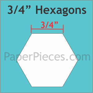 Paquet de 125 morceaux de papier hexagonaux 3/4 po