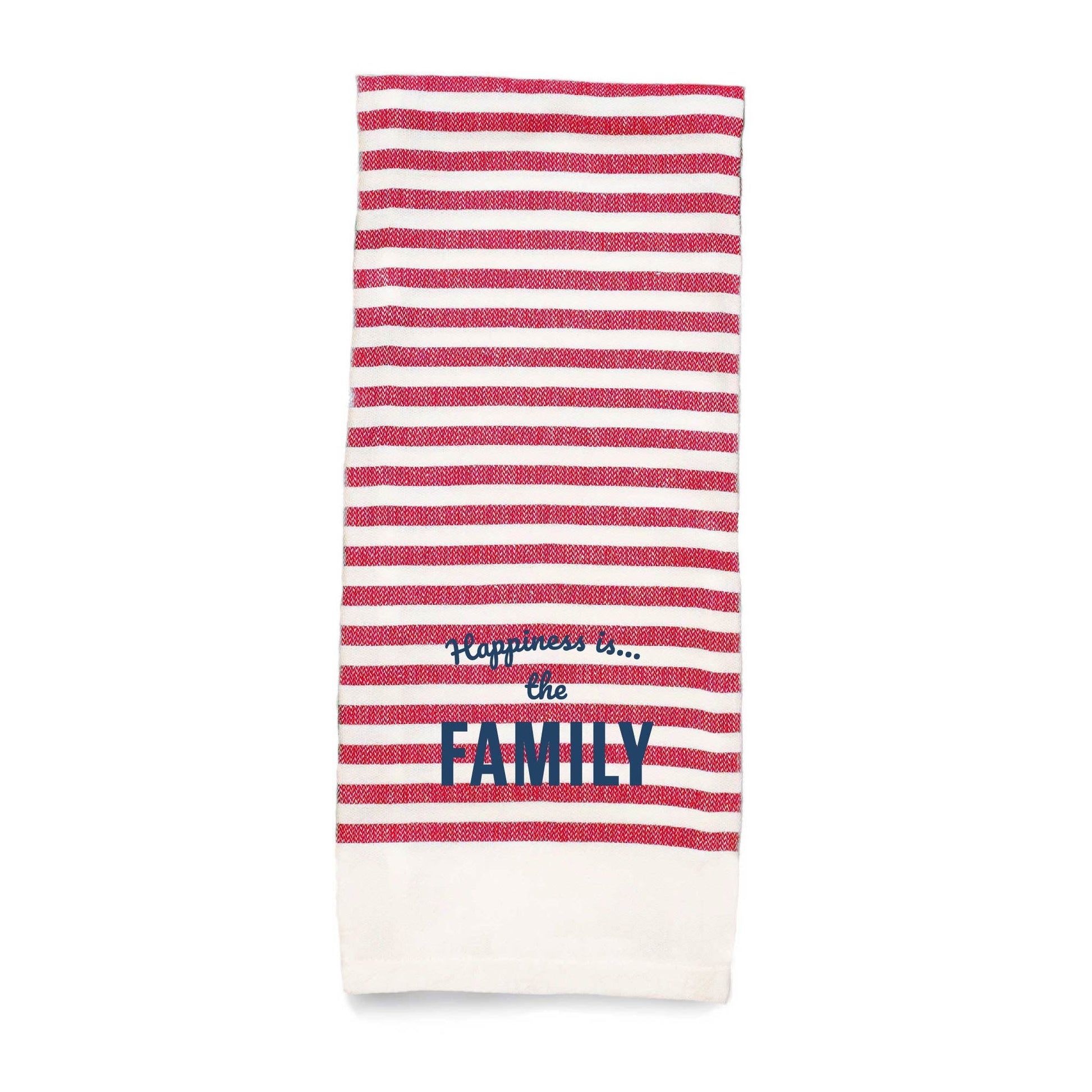 Tea Towel Family Striped, Red