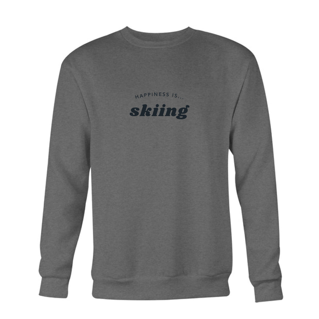 Men's Skiing Crew Sweatshirt, Charcoal