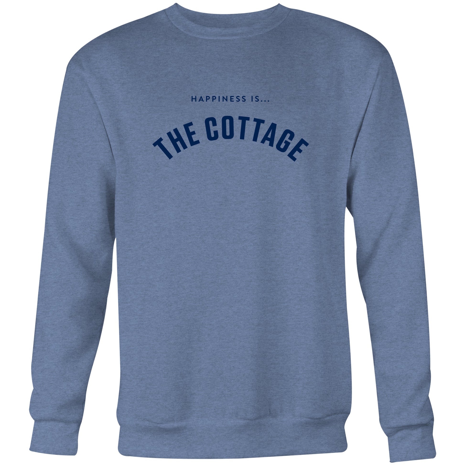 Men's Cottage Collegiate Crew Sweatshirt, Heather Navy