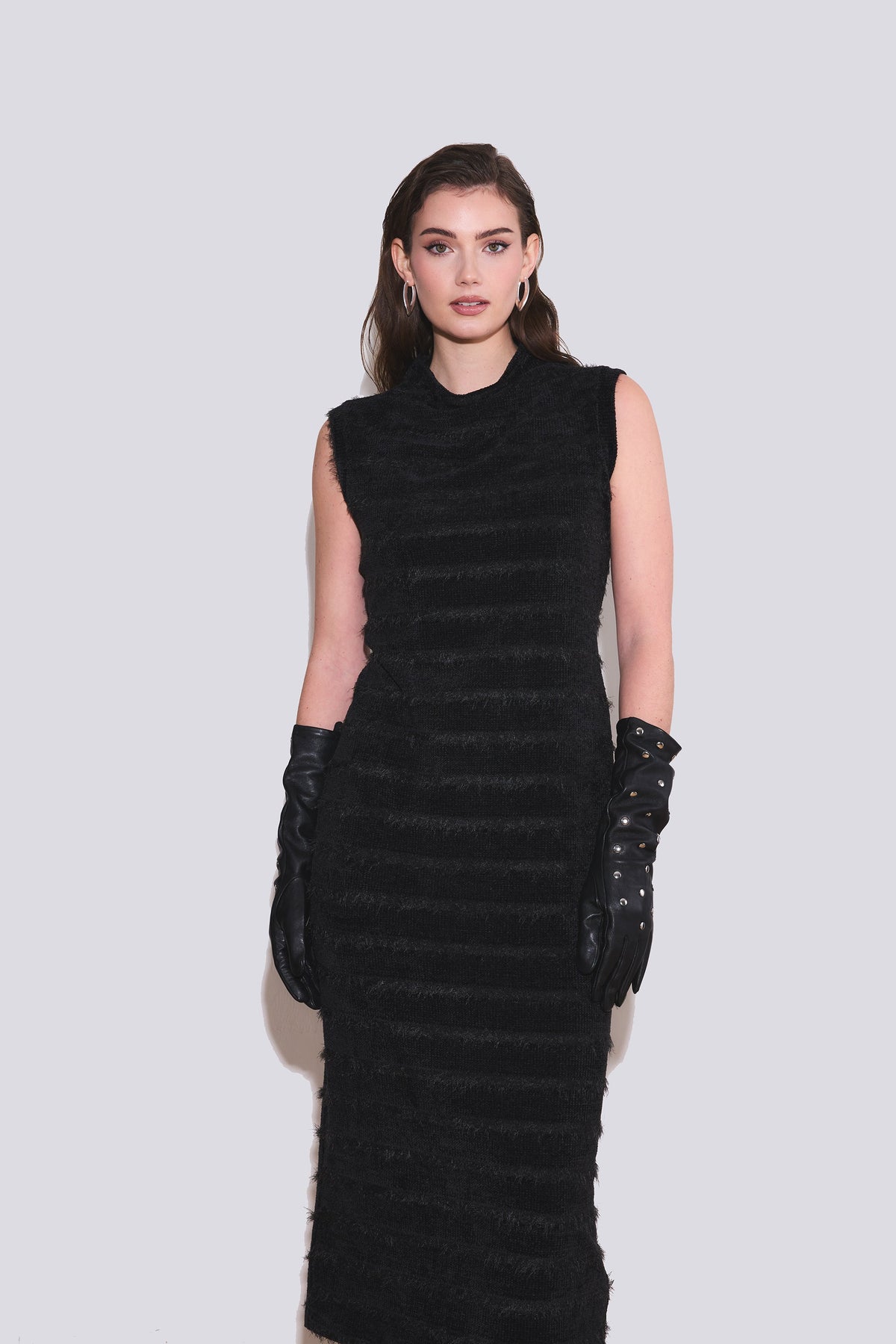 Textured Knit Midi Dress
