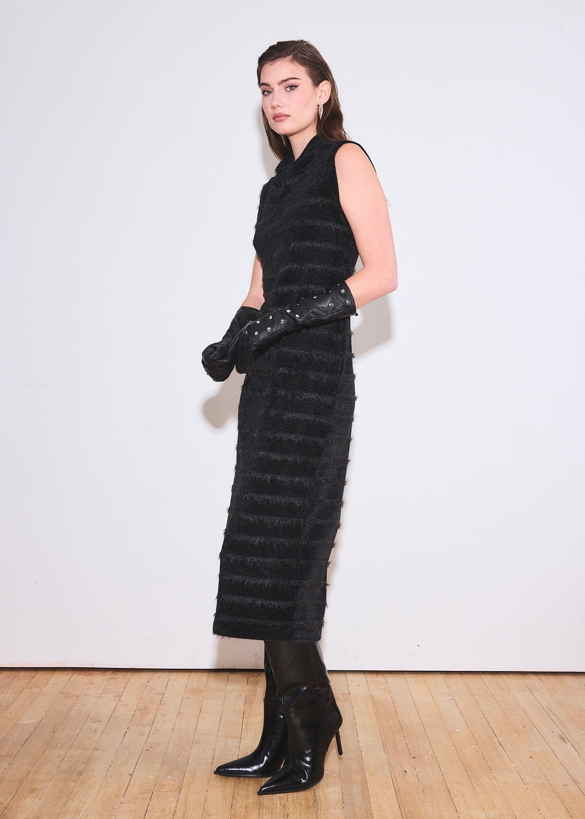 Textured Knit Midi Dress