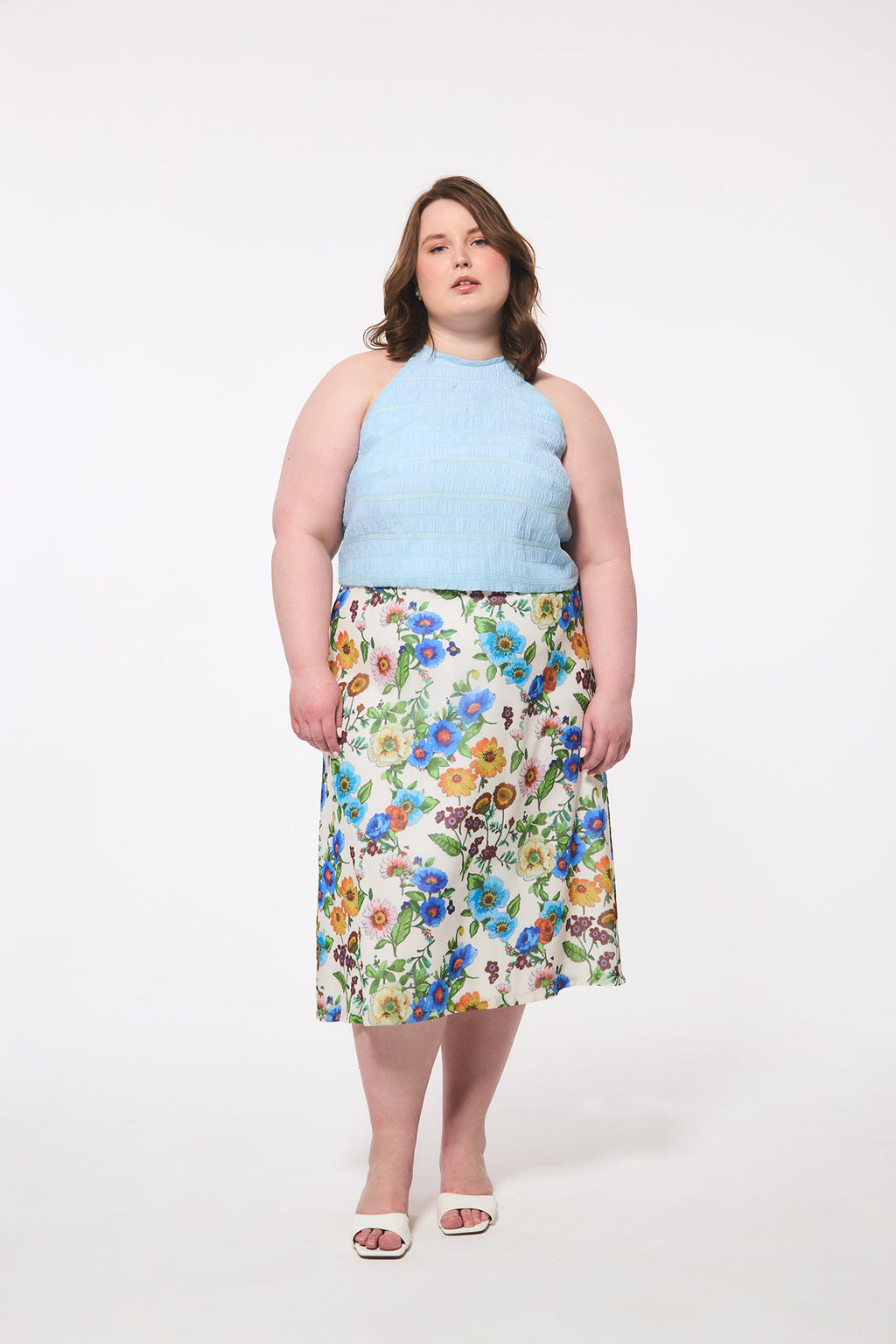 Ruched Chiffon Halter Top