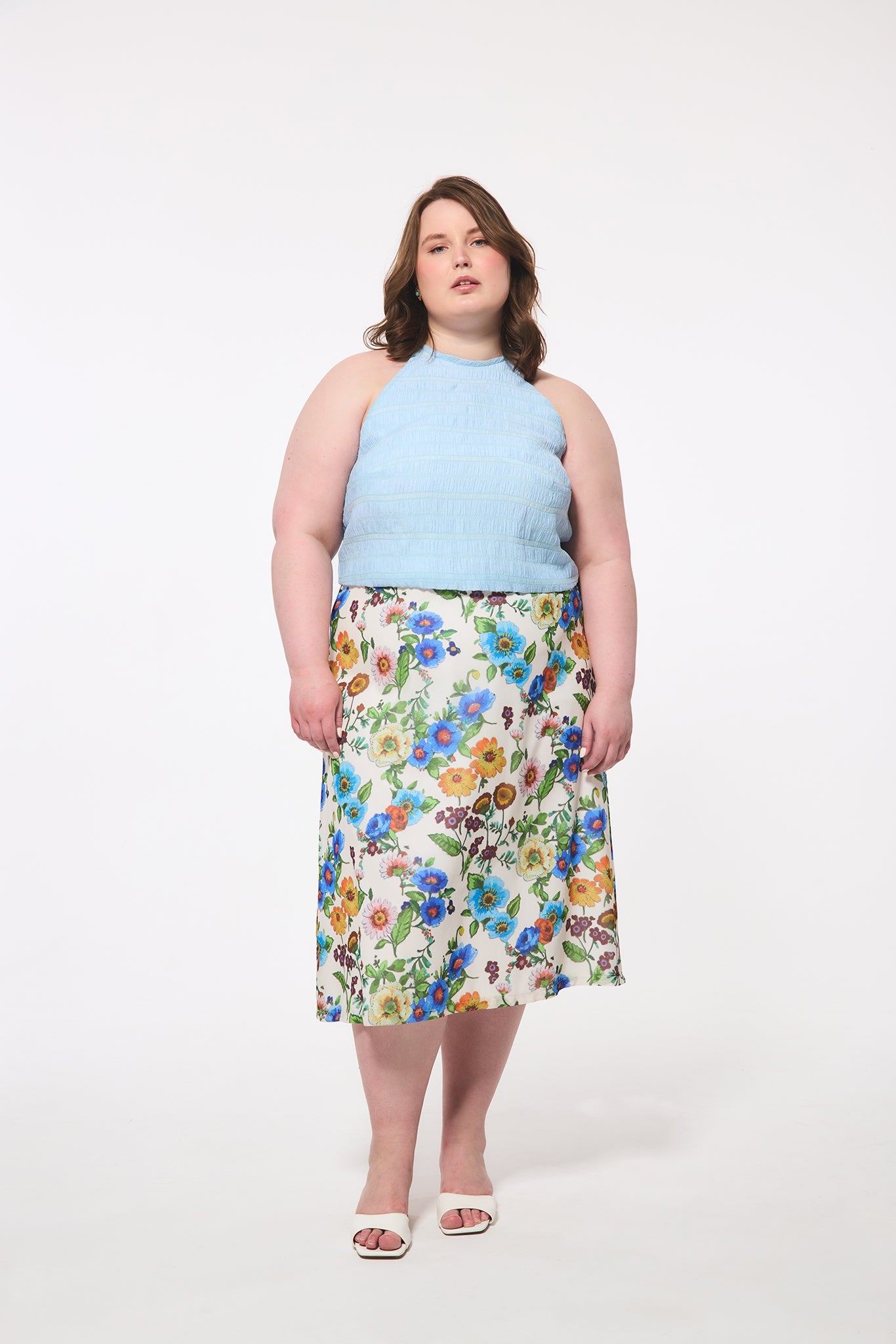Ruched Chiffon Halter Top