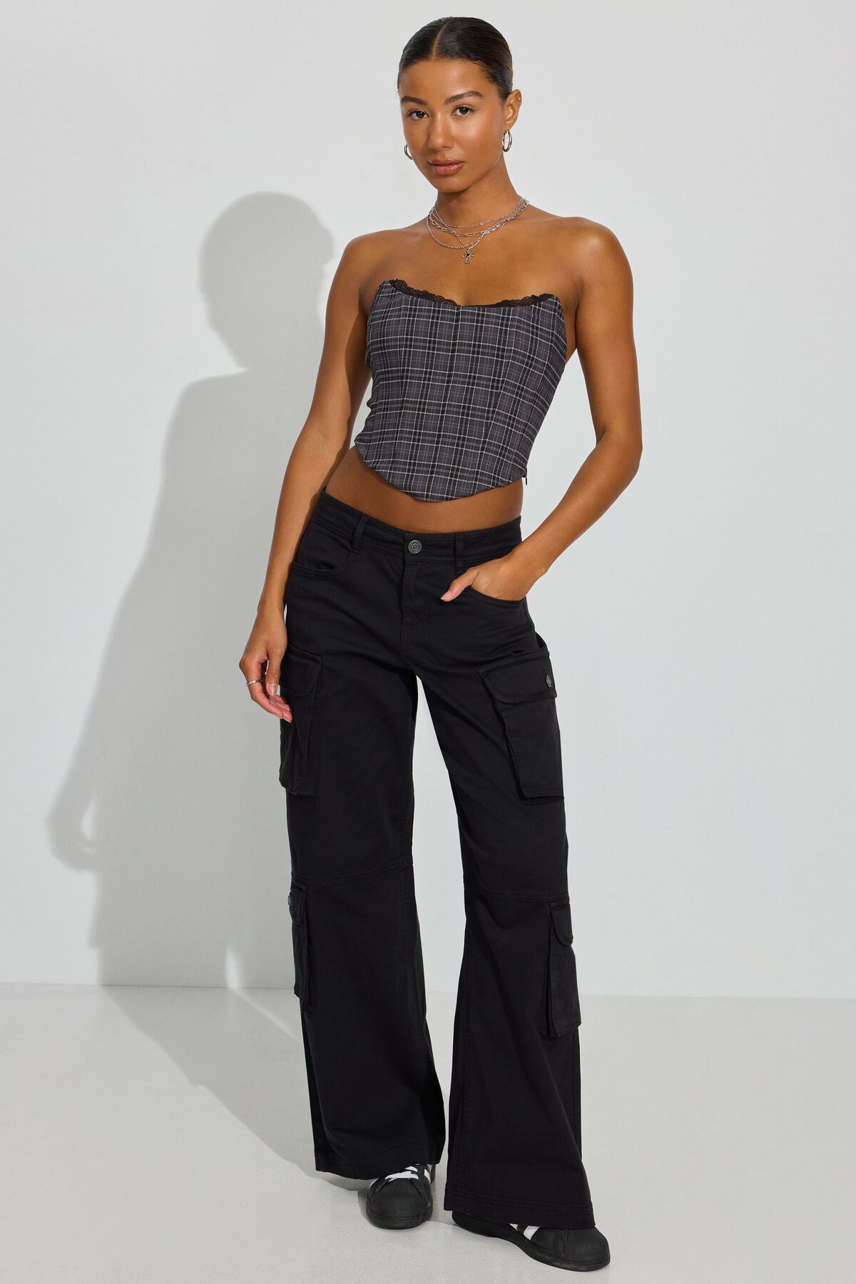 Lace Trim Strapless Bustier