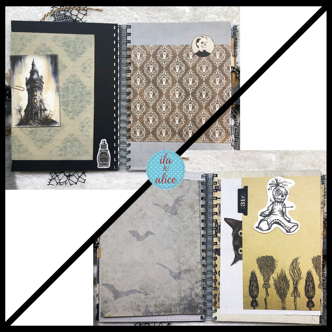 Spooky & Eerie Halloween Junk Journal Filled with Ghosts & Ghouls