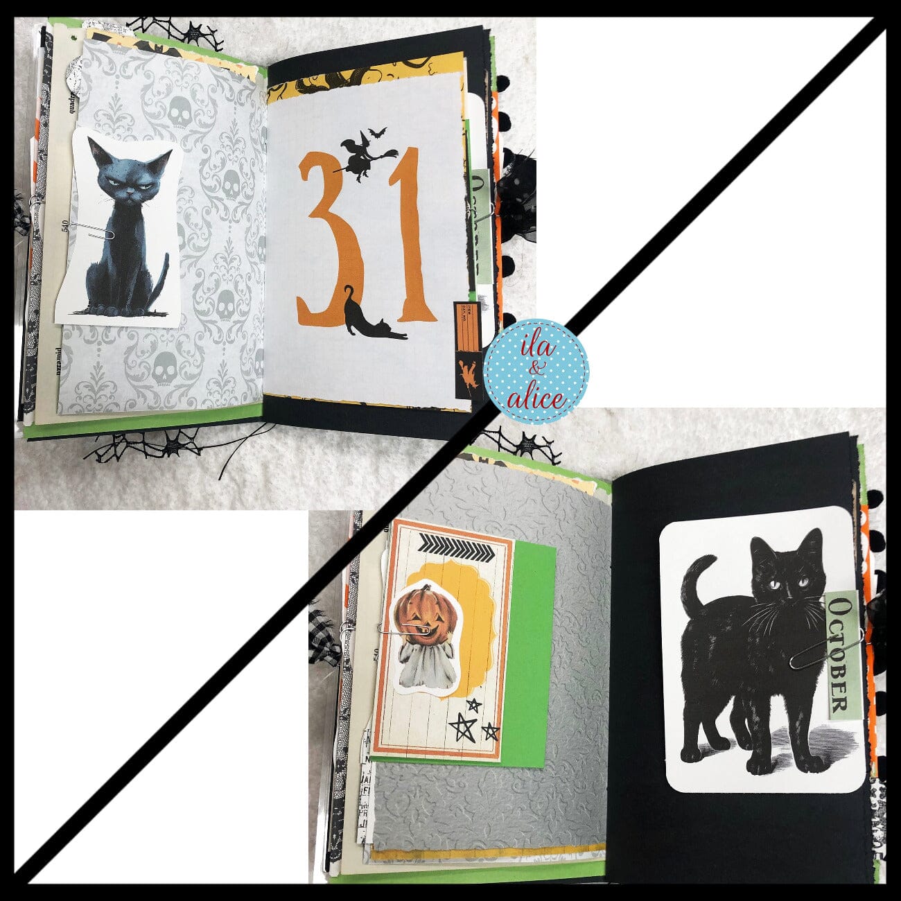 Black Cats Go to Trick or Treat on Halloween Junk Journal #3