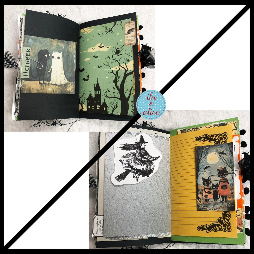 Black Cats Go to Trick or Treat on Halloween Junk Journal #3