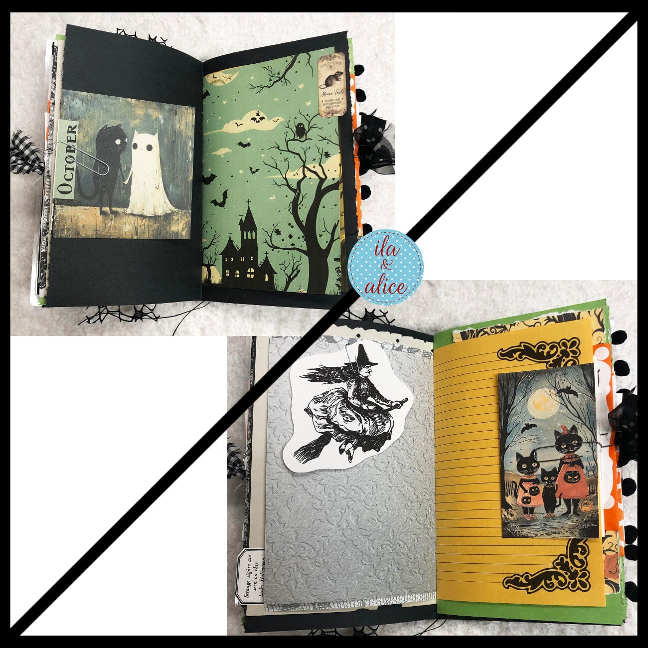 Black Cats Go to Trick or Treat on Halloween Junk Journal #3