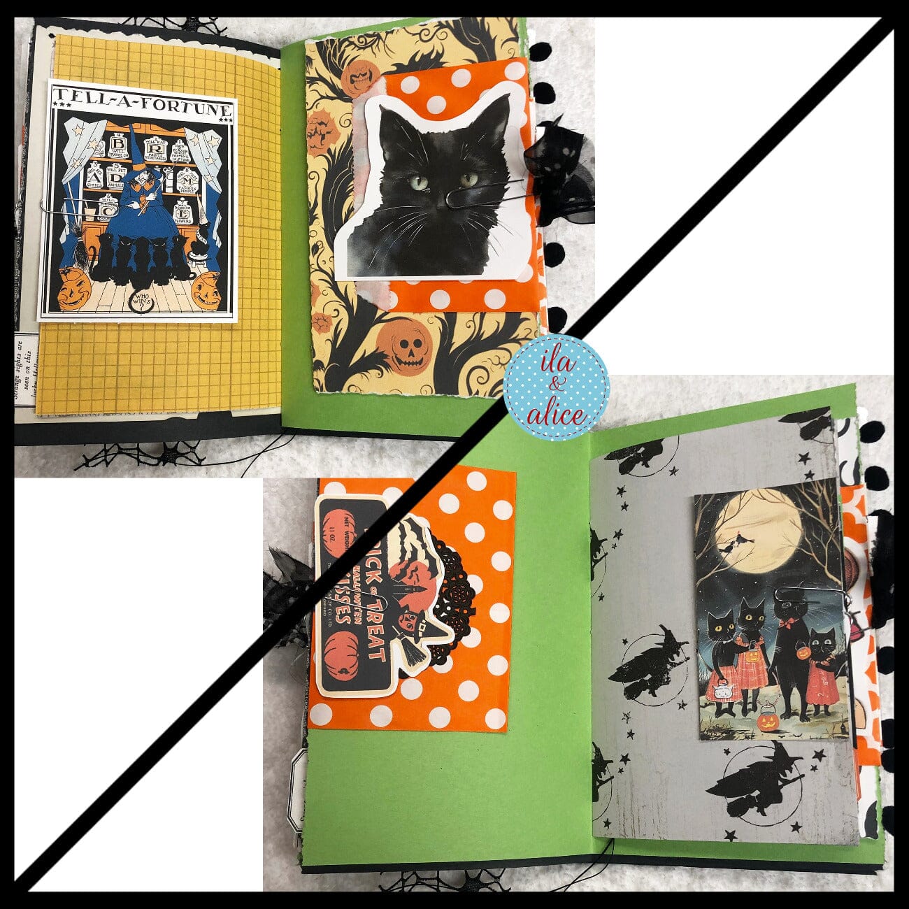 Black Cats Go to Trick or Treat on Halloween Junk Journal #3