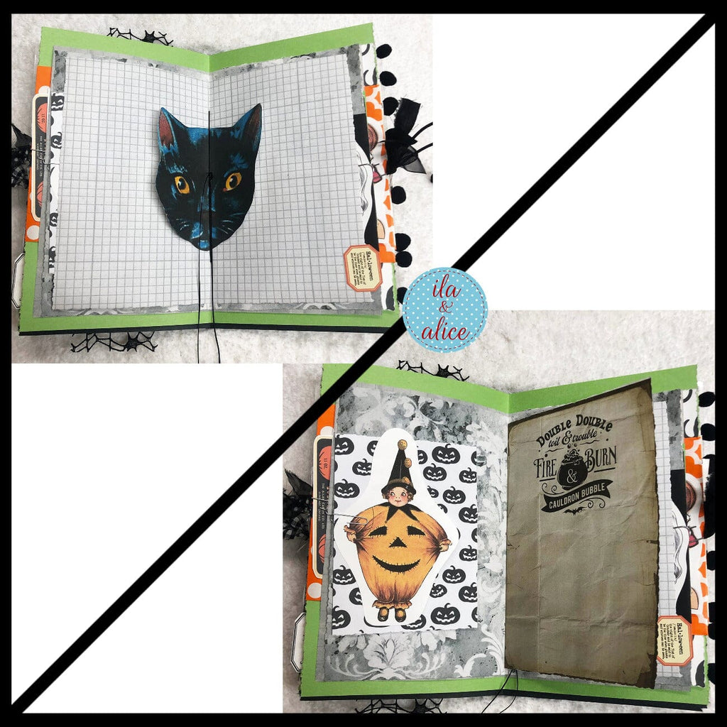 Black Cats Go to Trick or Treat on Halloween Junk Journal #3