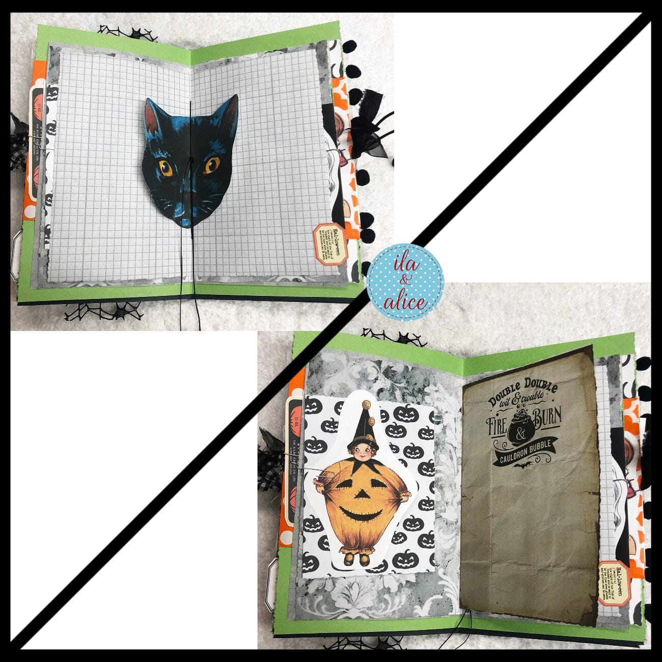 Black Cats Go to Trick or Treat on Halloween Junk Journal #3