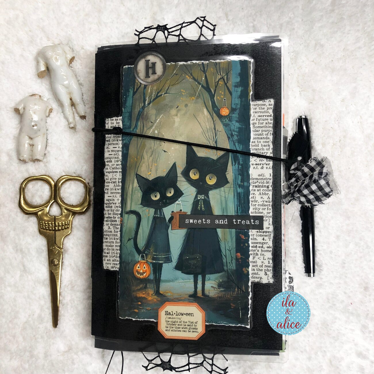 Black Cats Go to Trick or Treat on Halloween Junk Journal #3