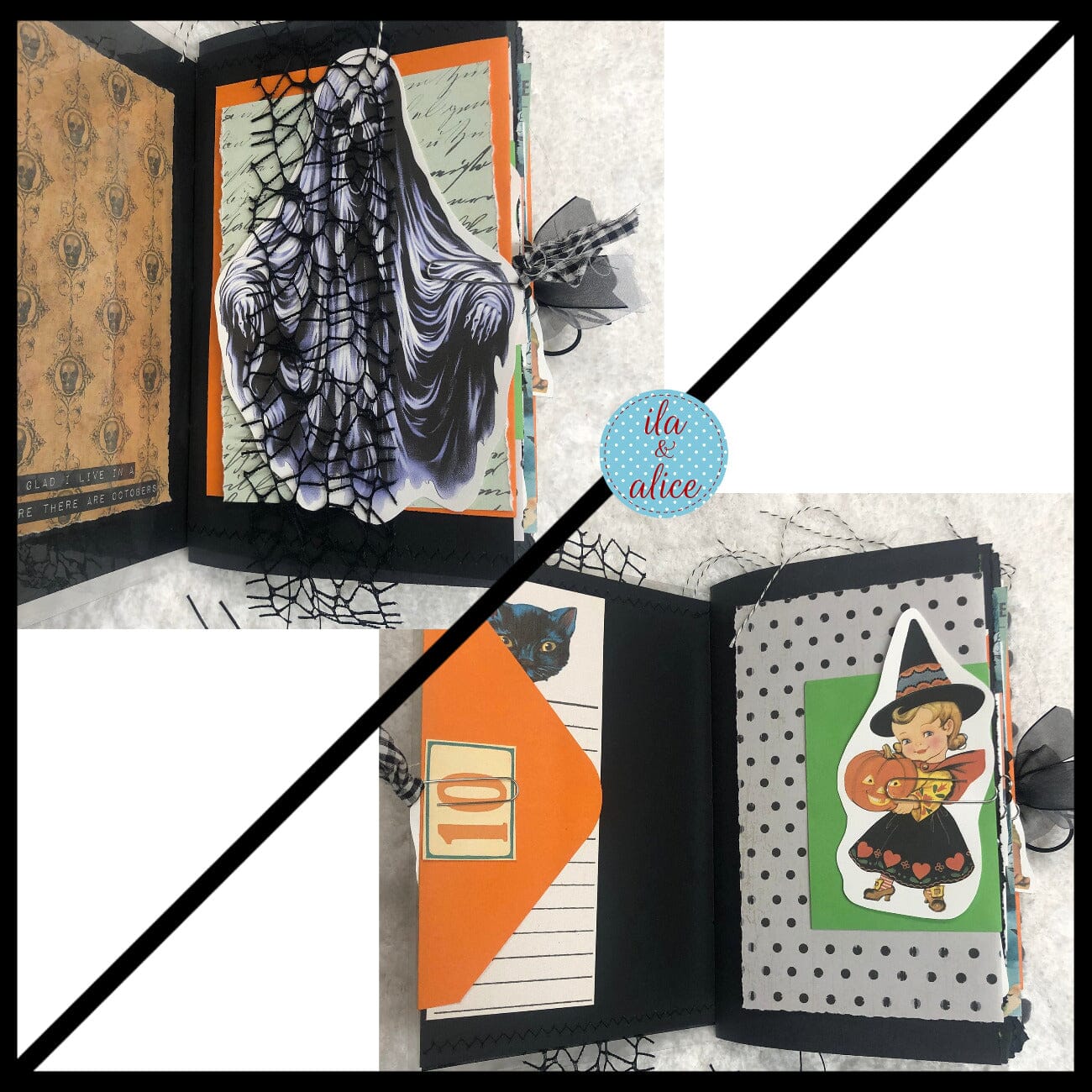 Haunted House Under a Full Moon Halloween Junk Journal #1