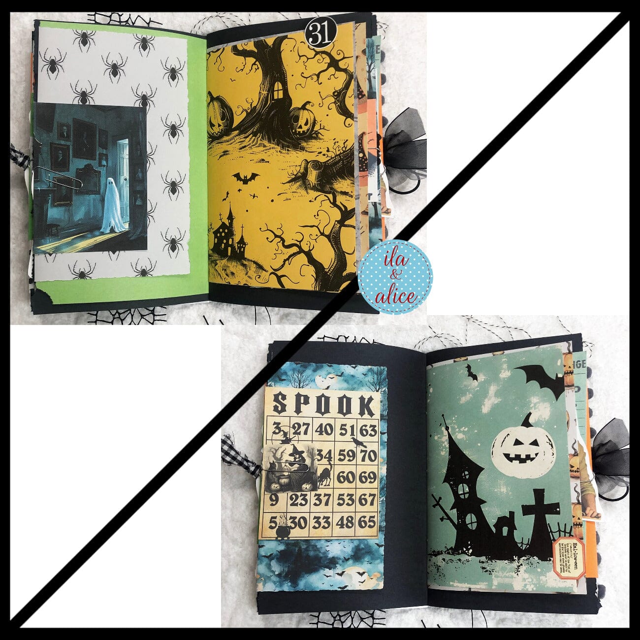 Haunted House Under a Full Moon Halloween Junk Journal #4