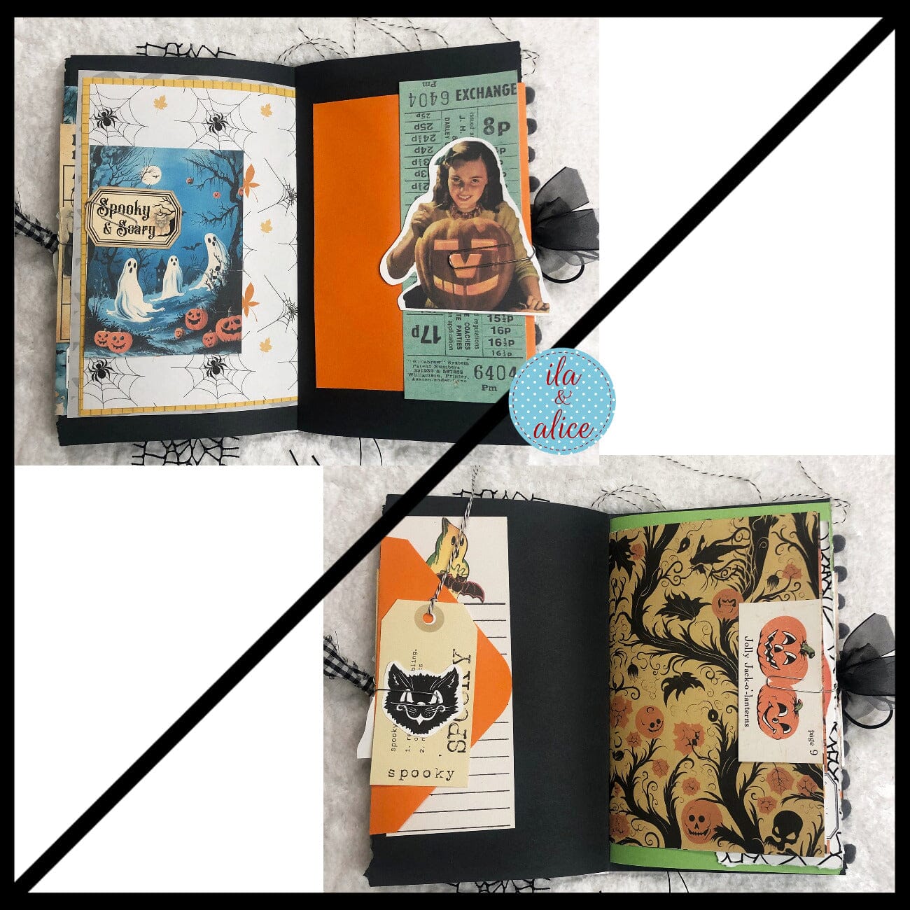 Haunted House Under a Full Moon Halloween Junk Journal #3