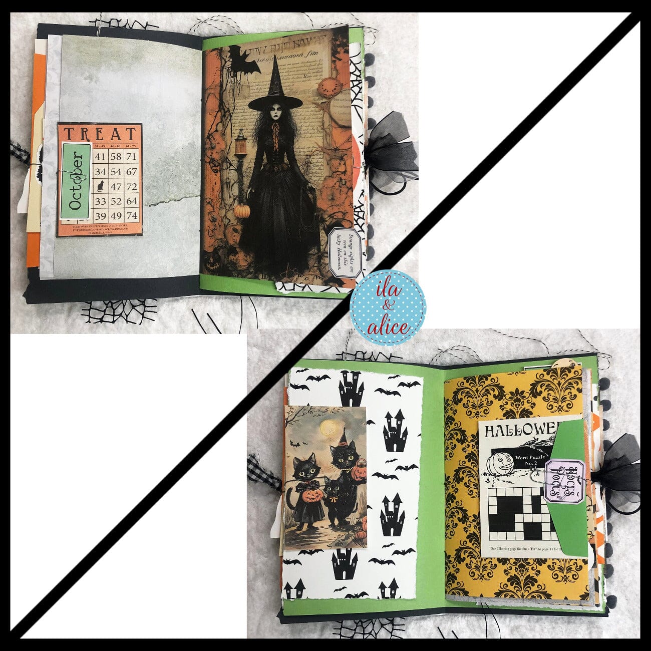 Haunted House Under a Full Moon Halloween Junk Journal #1