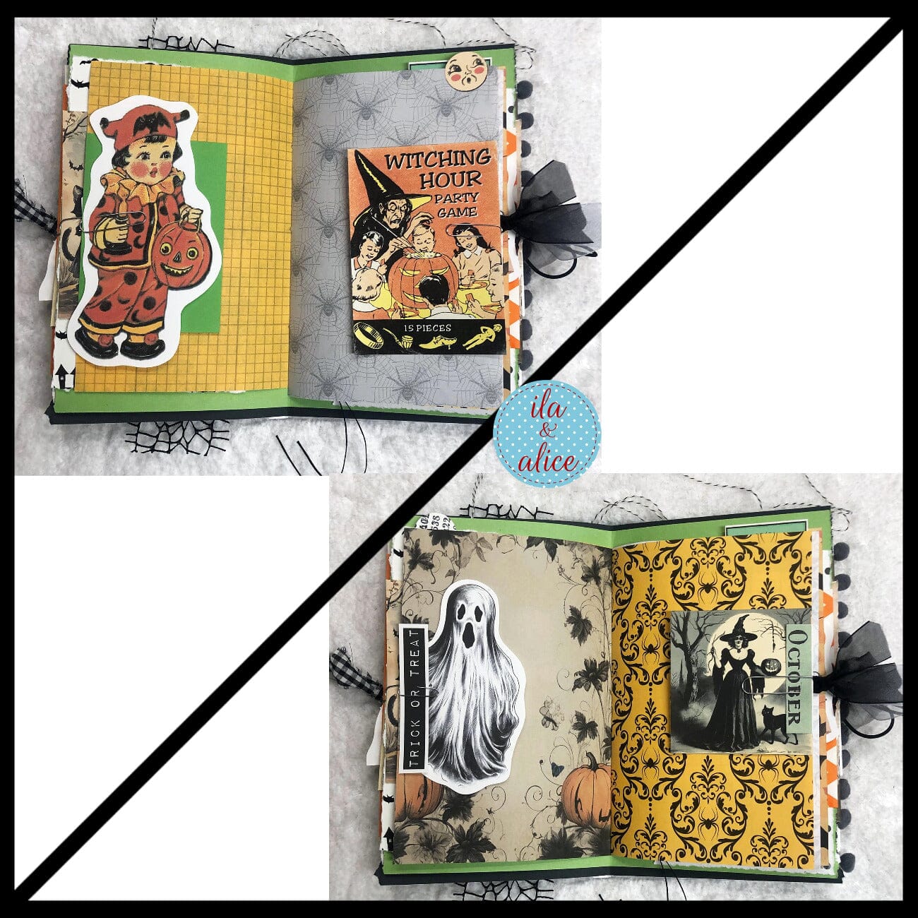 Haunted House Under a Full Moon Halloween Junk Journal #4
