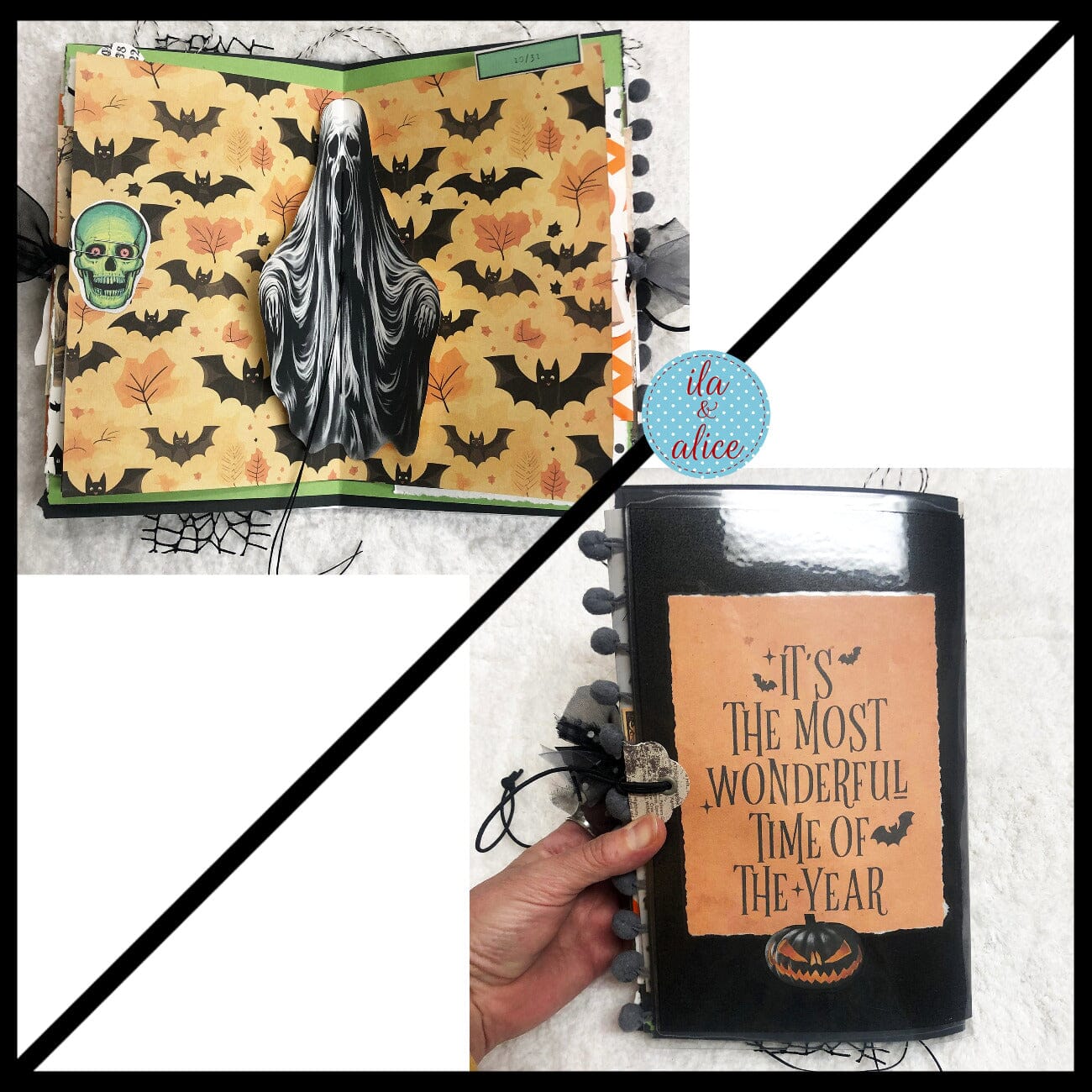 Haunted House Under a Full Moon Halloween Junk Journal #1