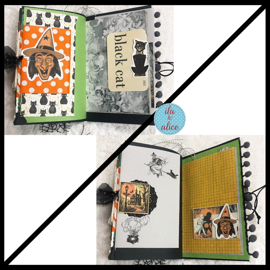 Haunted House Under a Full Moon Halloween Junk Journal #1