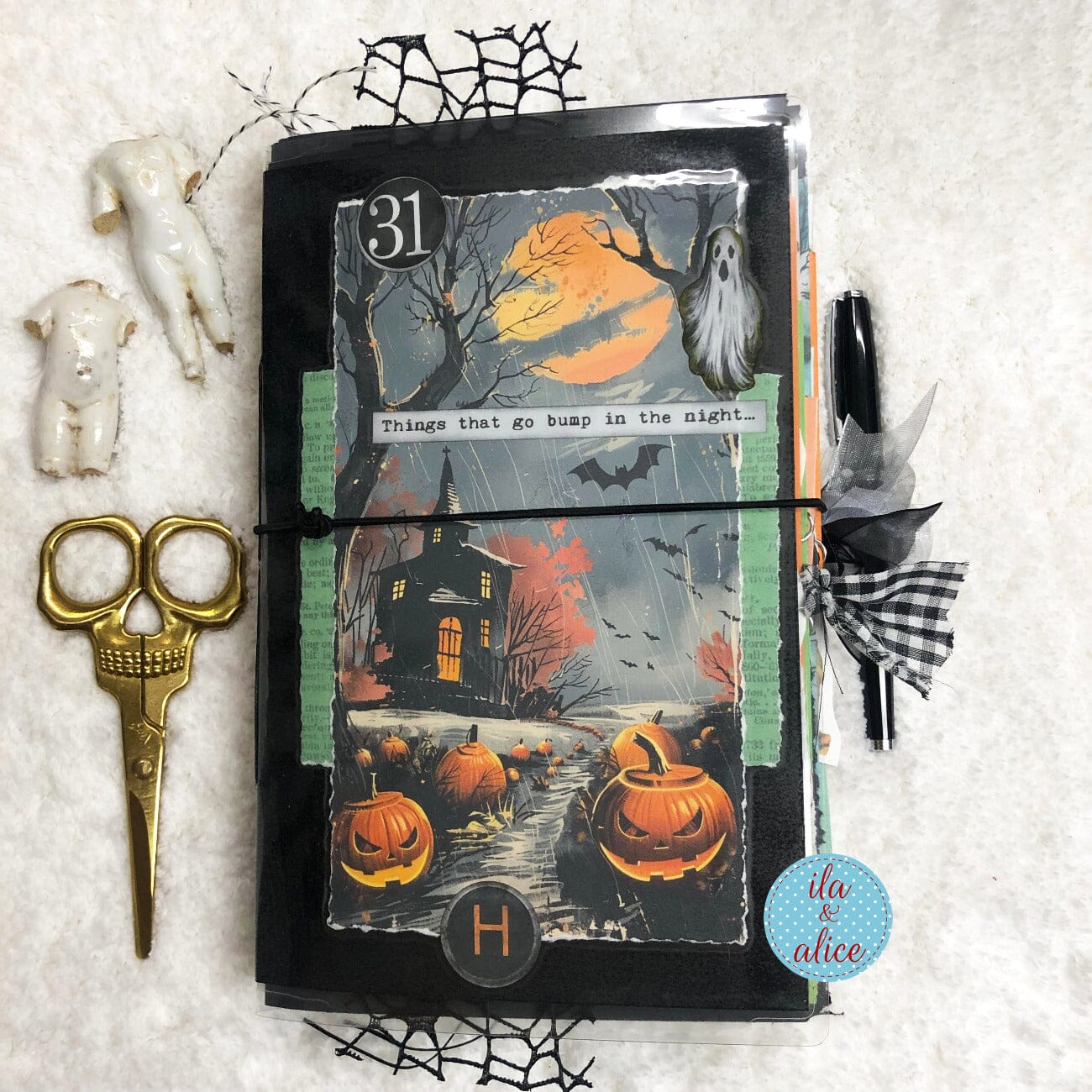 Haunted House Under a Full Moon Halloween Junk Journal #2